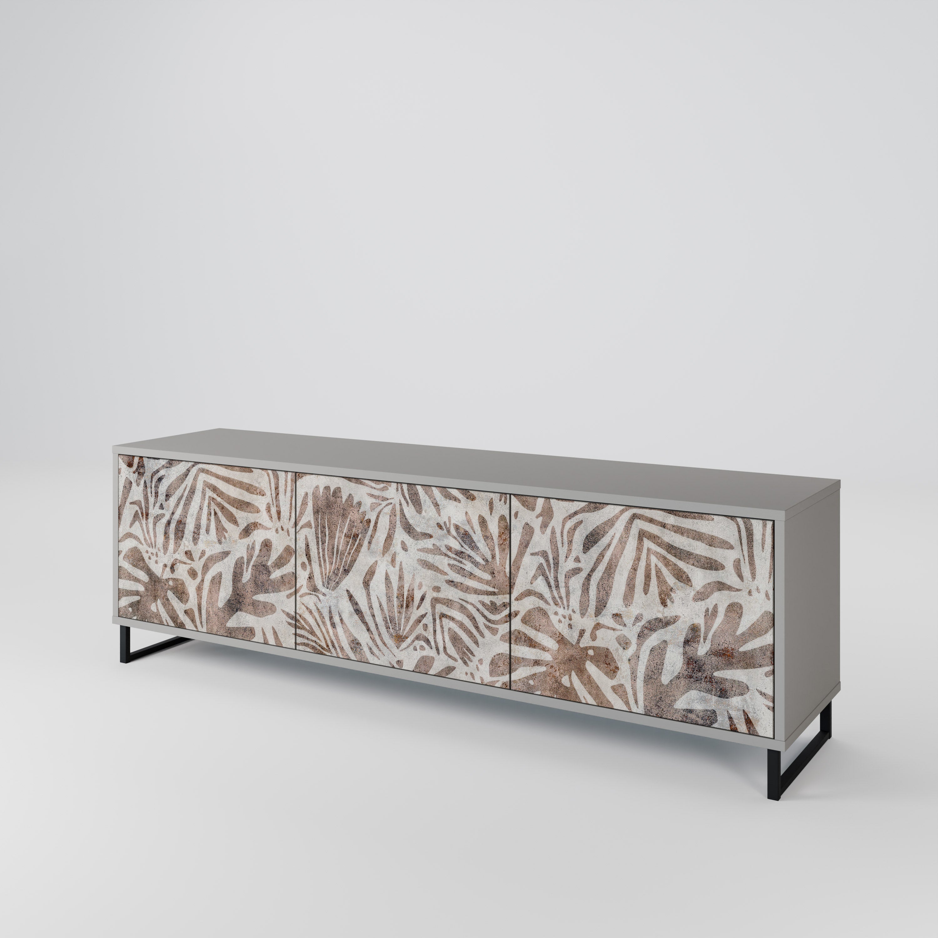 Mueble de TV PASSING TIME de 3 puertas en acabado gris