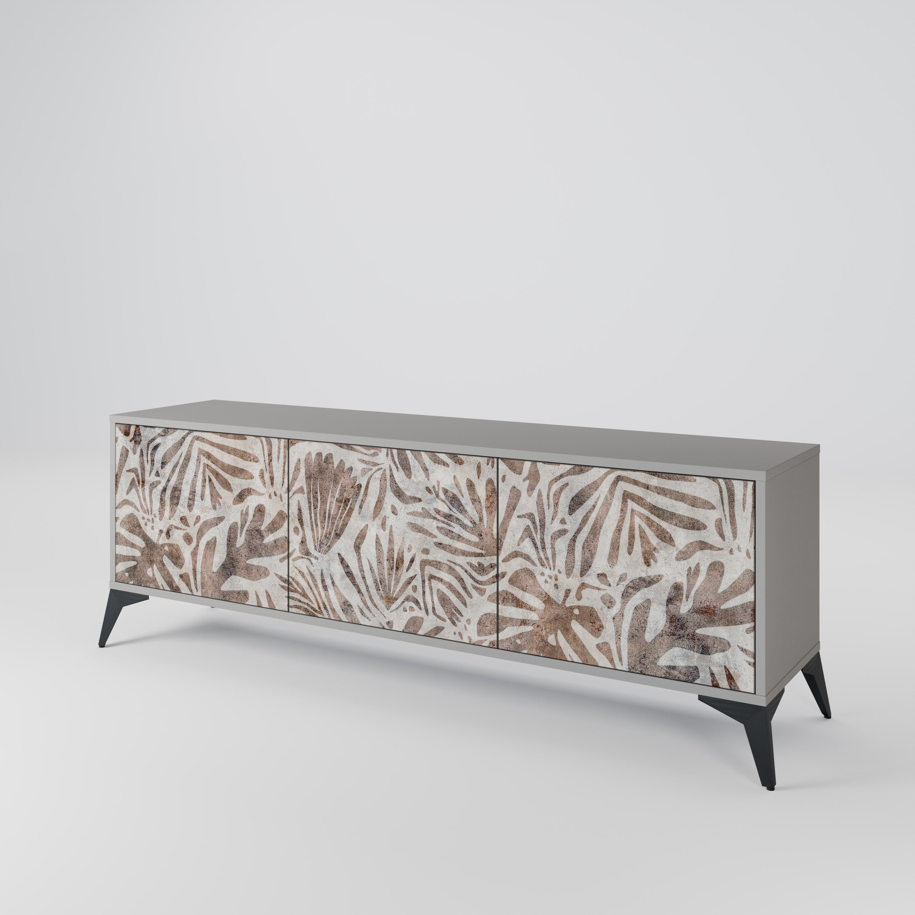 Mueble de TV PASSING TIME de 3 puertas en acabado gris