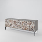 PASSING TIME 3-Door TV Stand in Grey Finish