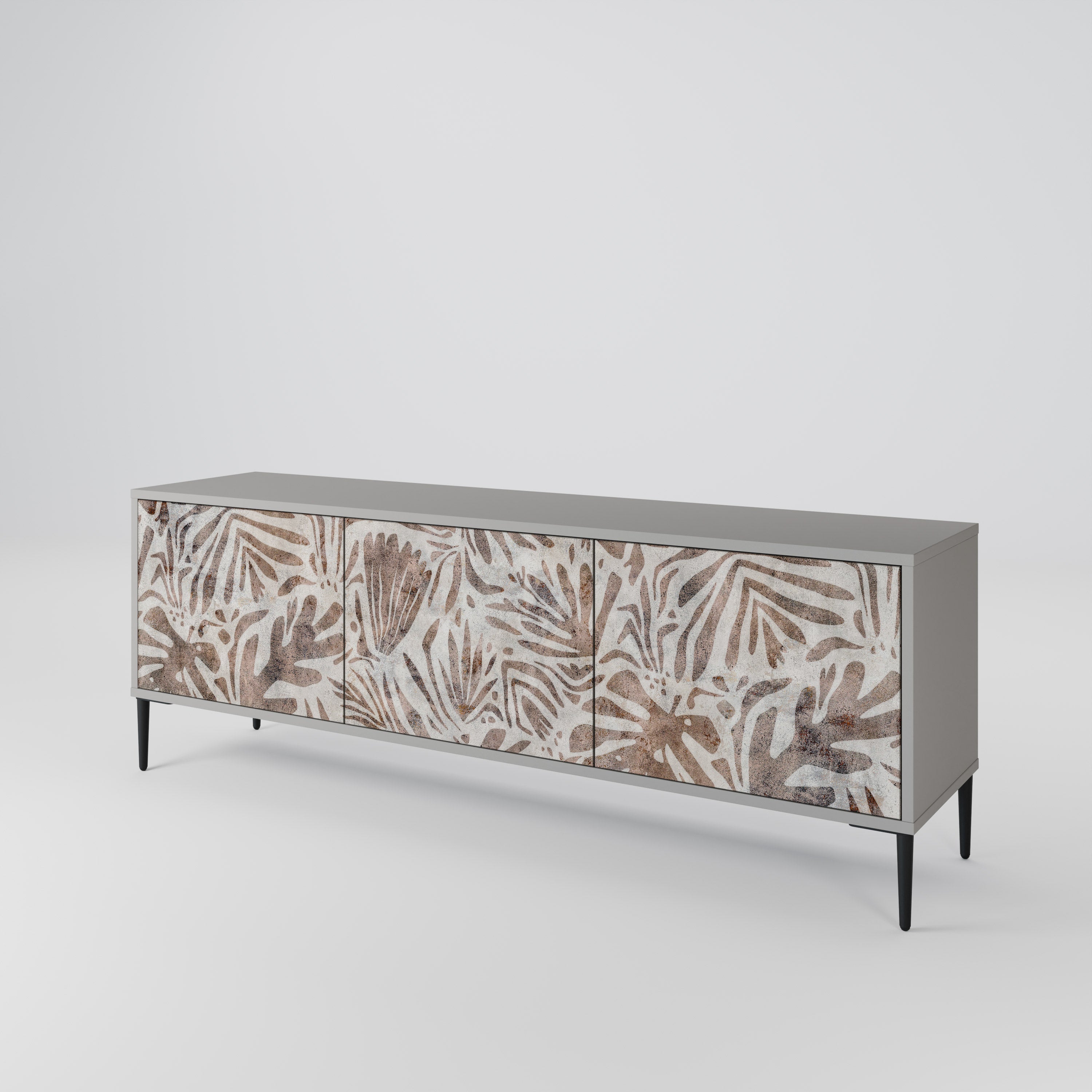Mueble de TV PASSING TIME de 3 puertas en acabado gris