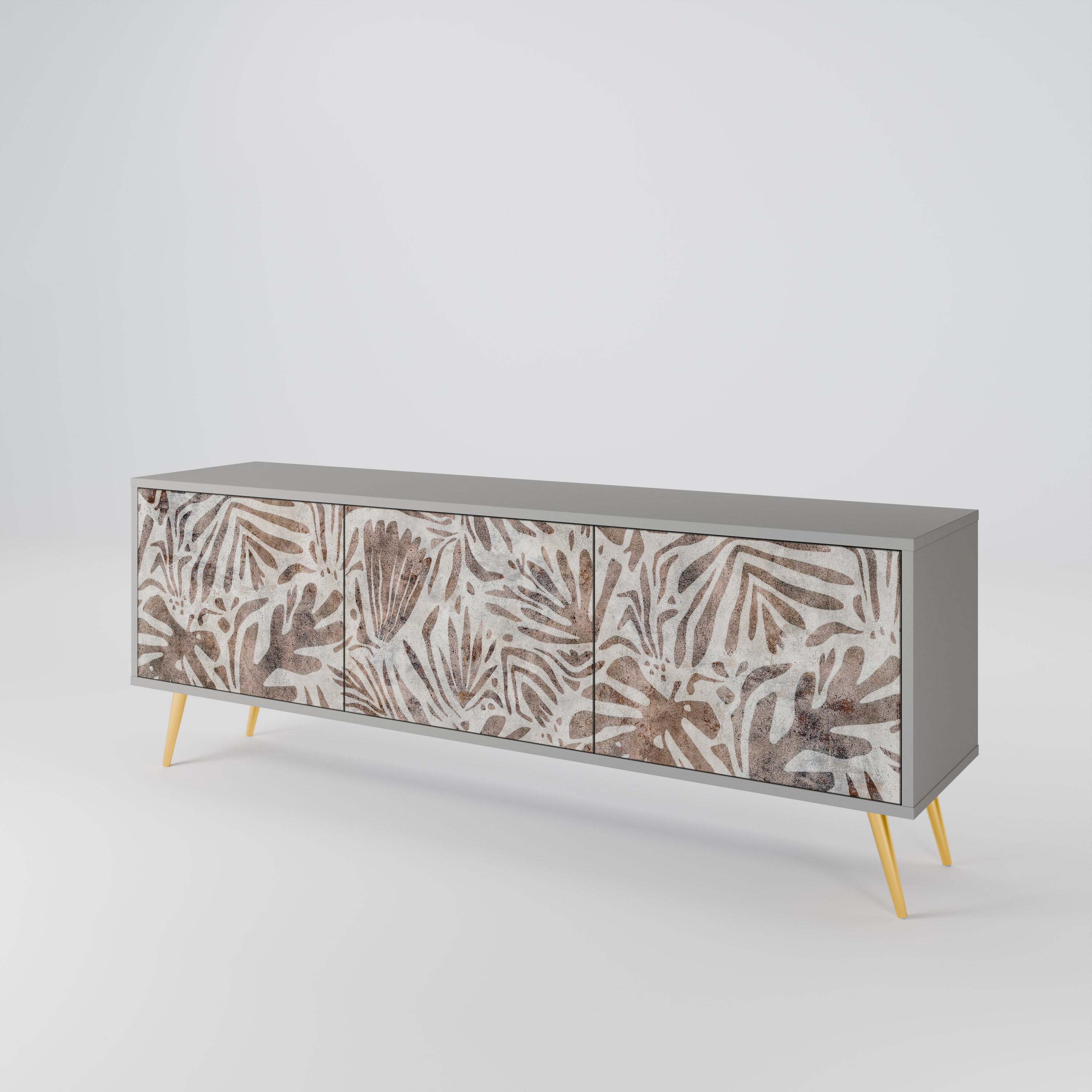 Mueble de TV PASSING TIME de 3 puertas en acabado gris