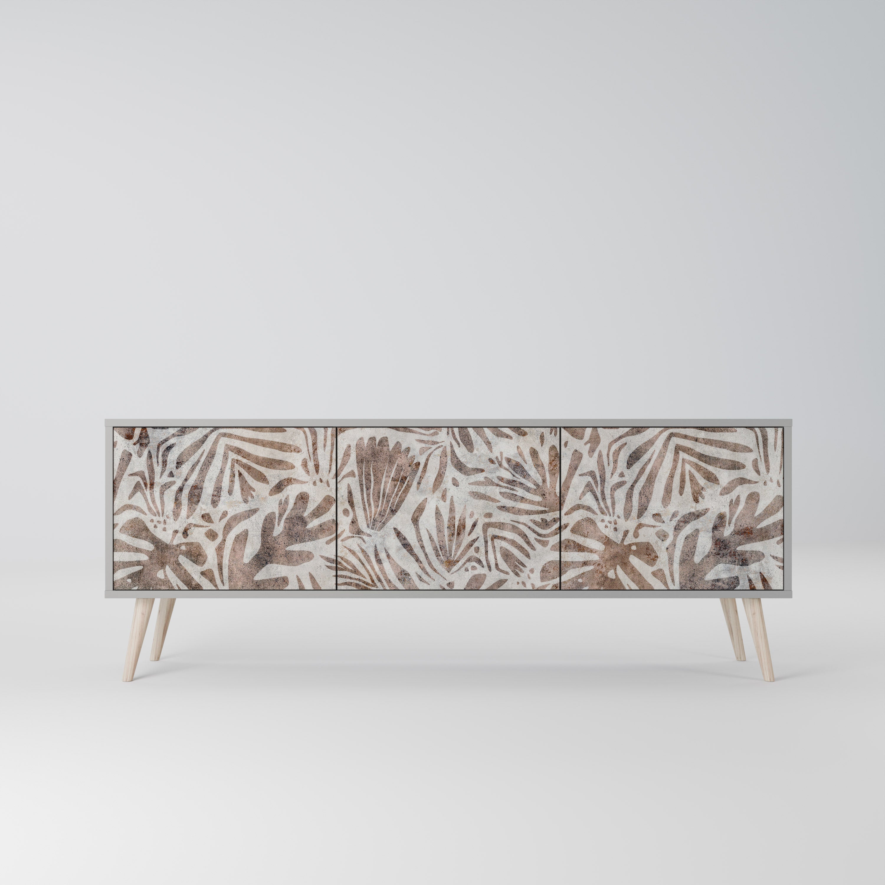 Mueble de TV PASSING TIME de 3 puertas en acabado gris