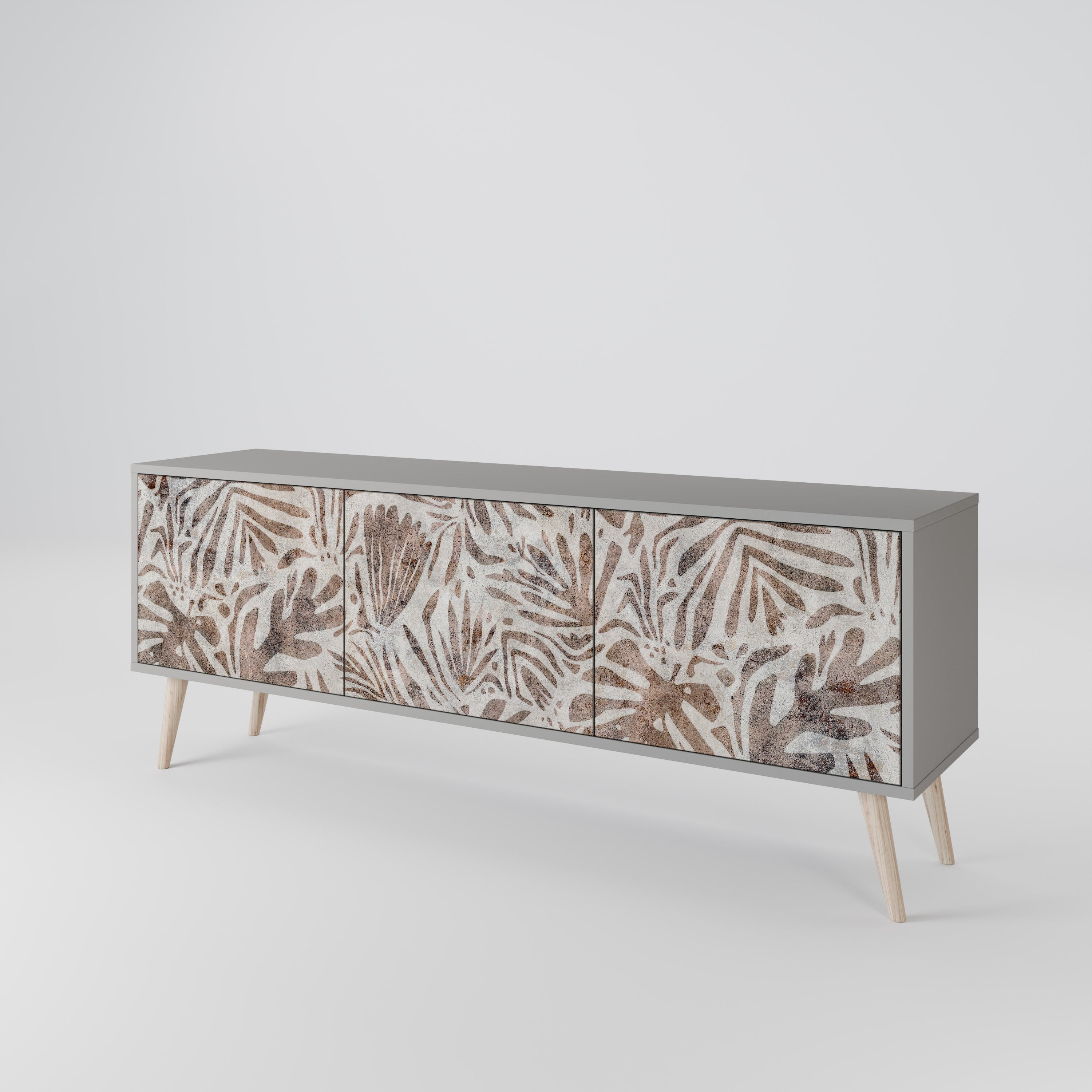 Mueble de TV PASSING TIME de 3 puertas en acabado gris