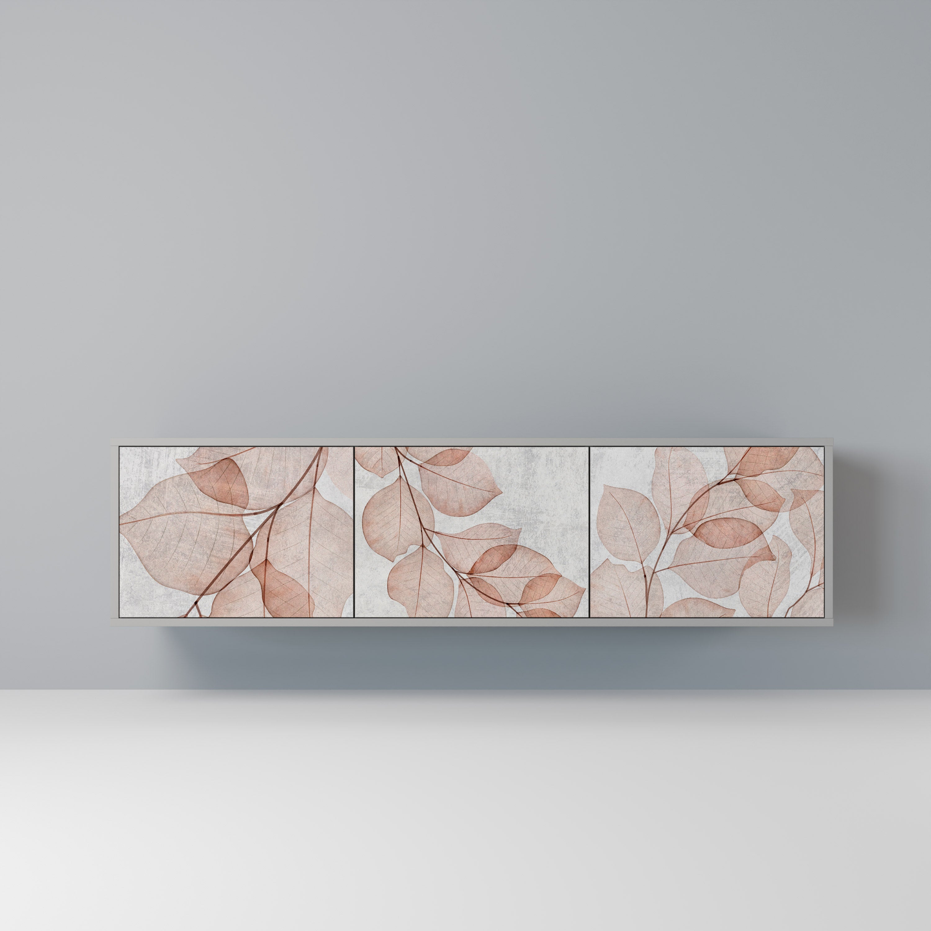 Mueble de TV de 3 puertas AUTUMN FRAGILITY en acabado gris