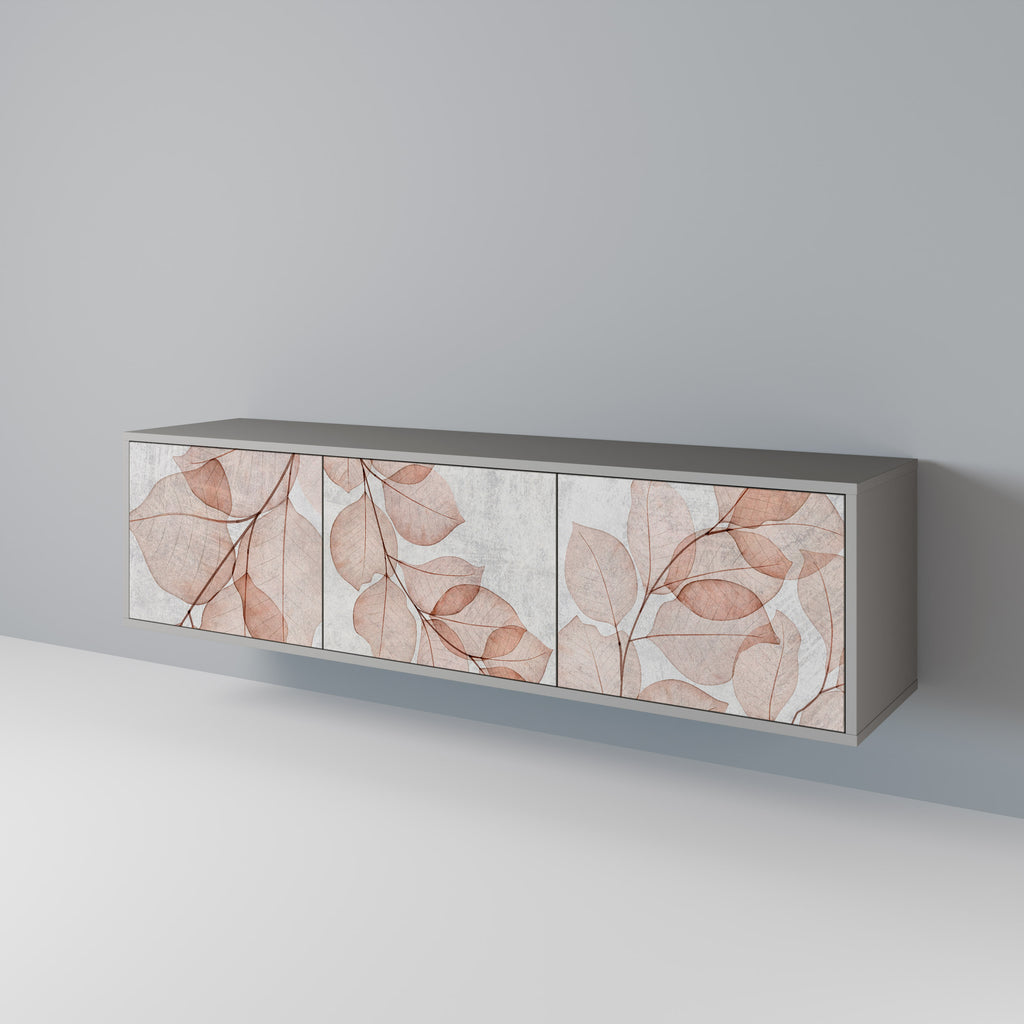 Mueble de TV de 3 puertas AUTUMN FRAGILITY en acabado gris