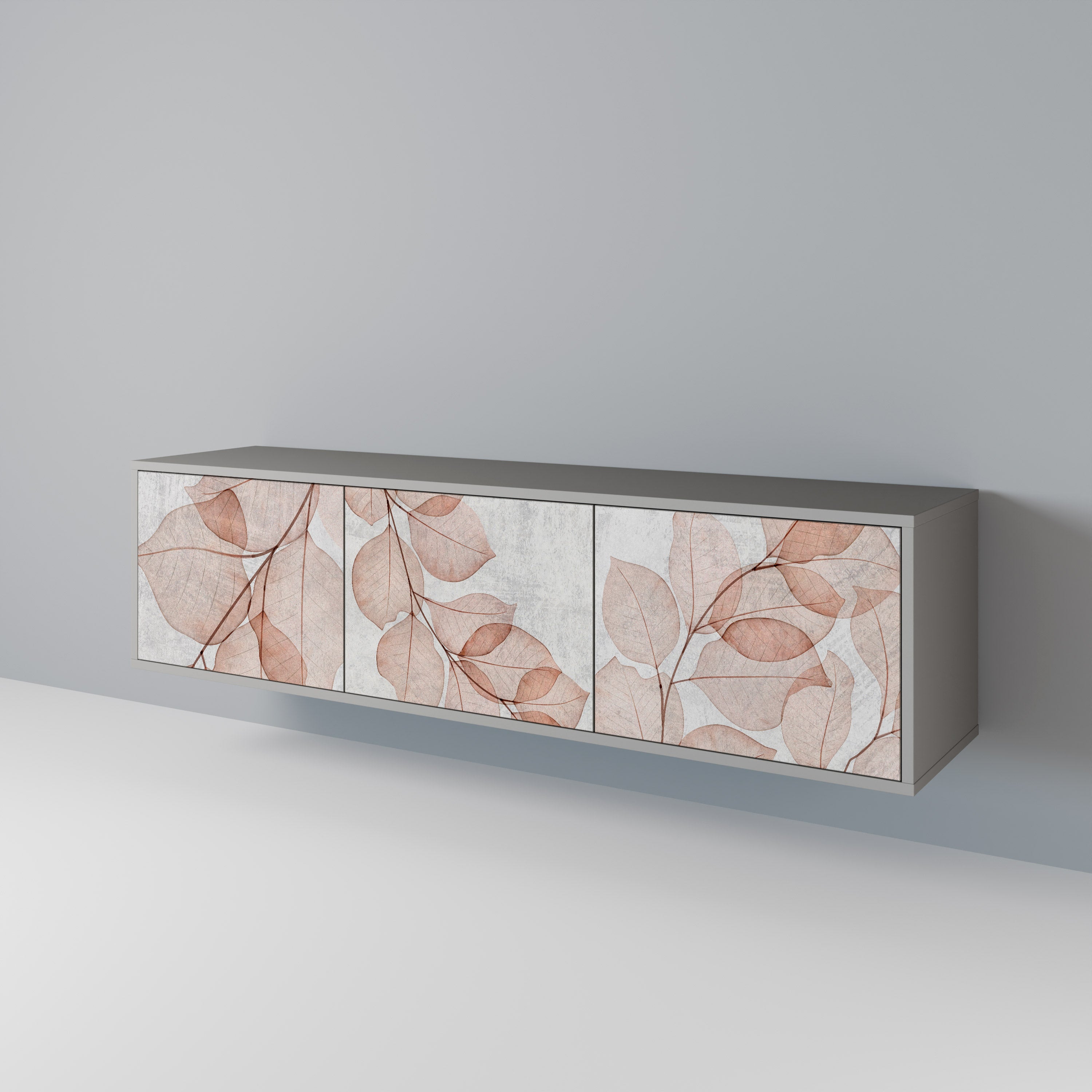 Mueble de TV de 3 puertas AUTUMN FRAGILITY en acabado gris