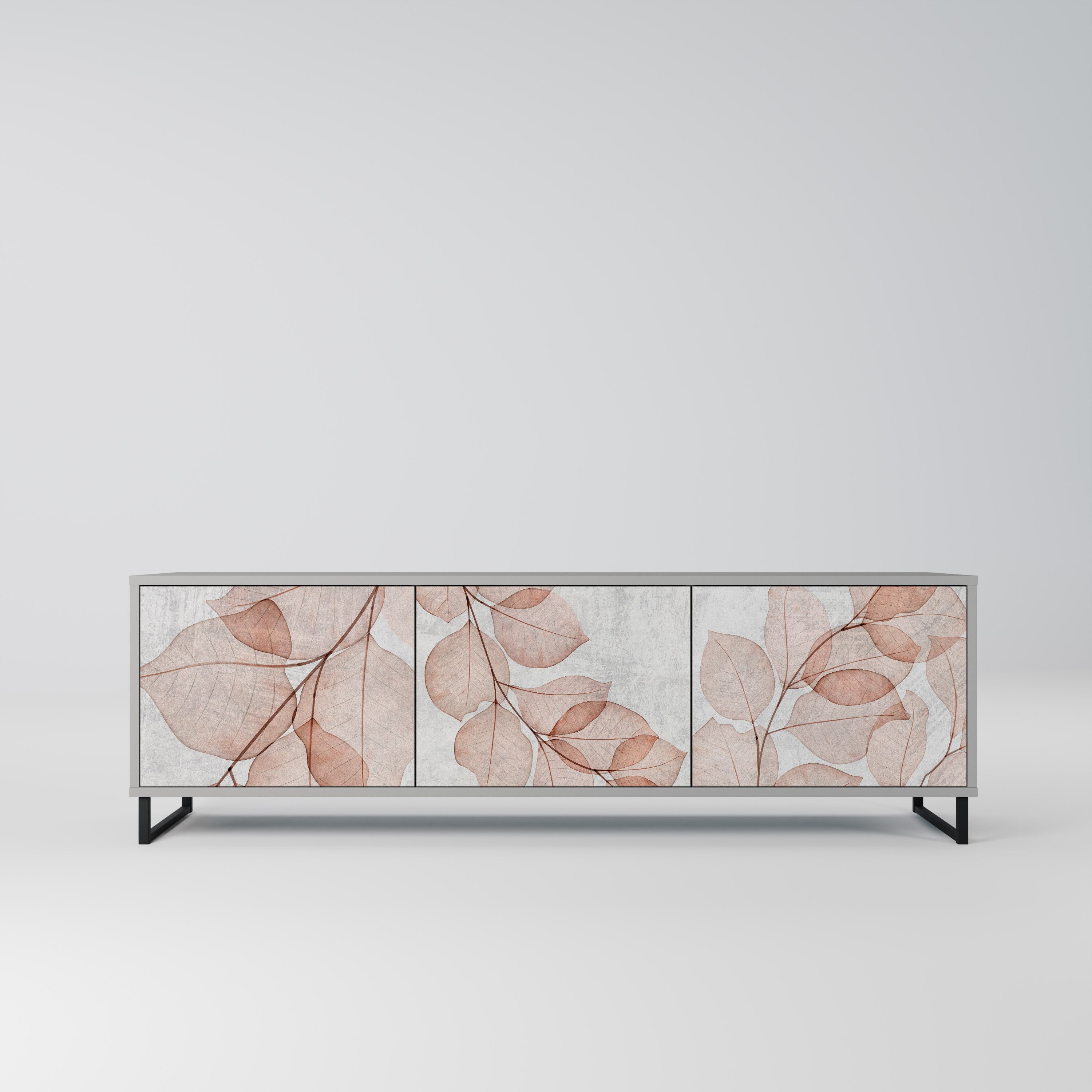 Mueble de TV de 3 puertas AUTUMN FRAGILITY en acabado gris