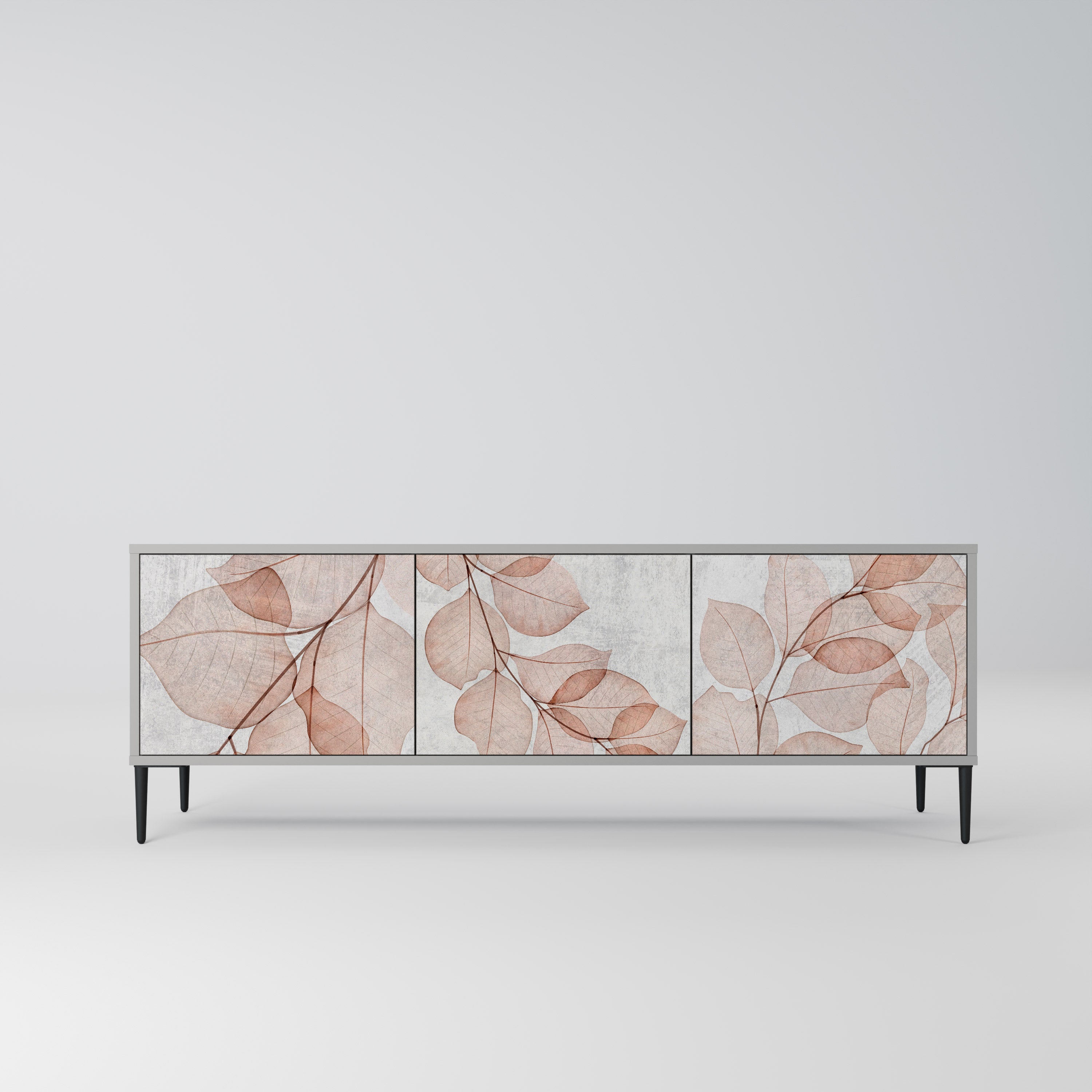 Mueble de TV de 3 puertas AUTUMN FRAGILITY en acabado gris