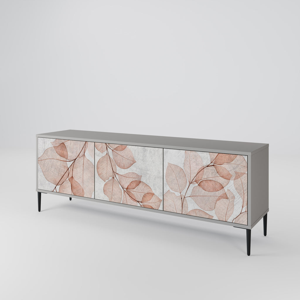 Mueble de TV de 3 puertas AUTUMN FRAGILITY en acabado gris