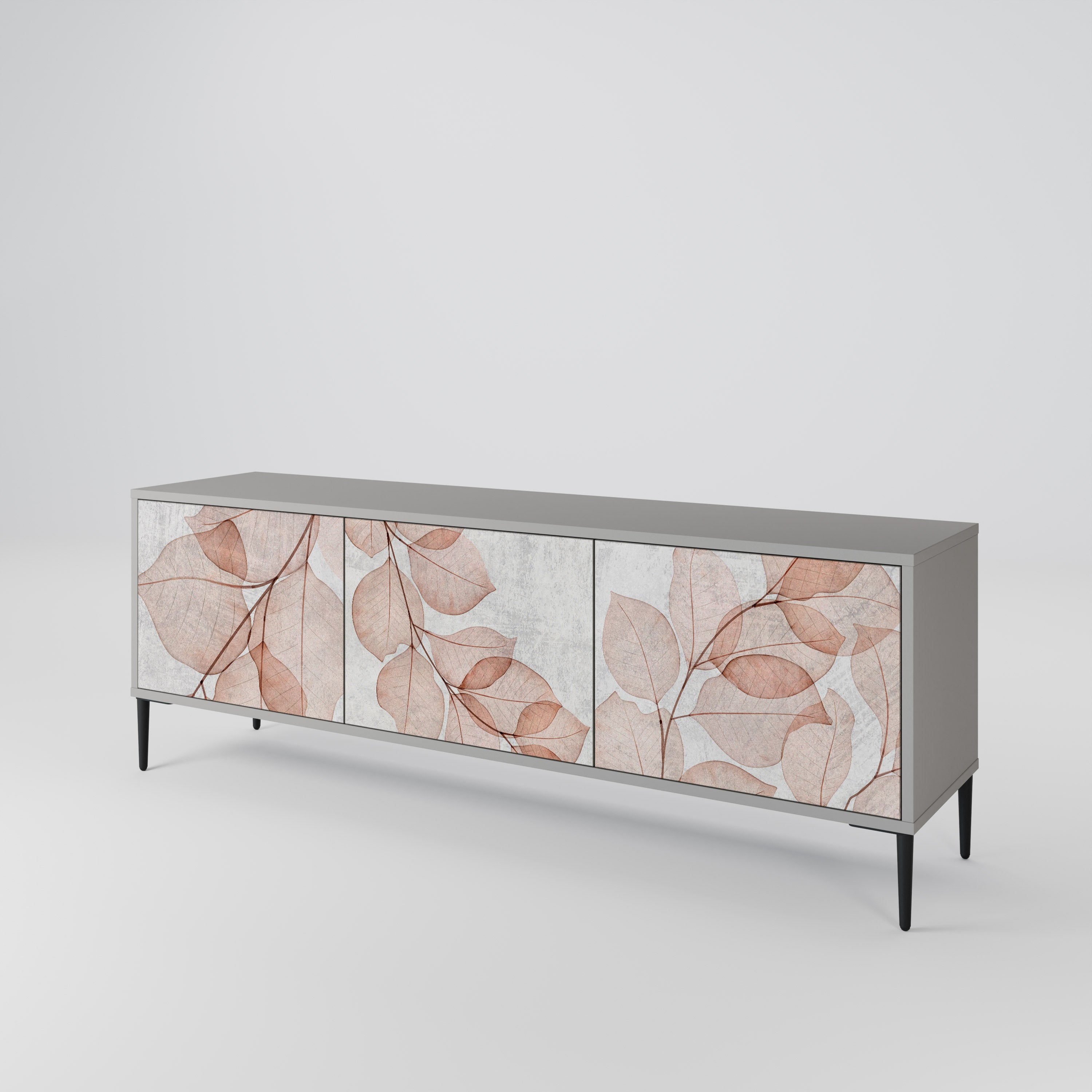 Mueble de TV de 3 puertas AUTUMN FRAGILITY en acabado gris