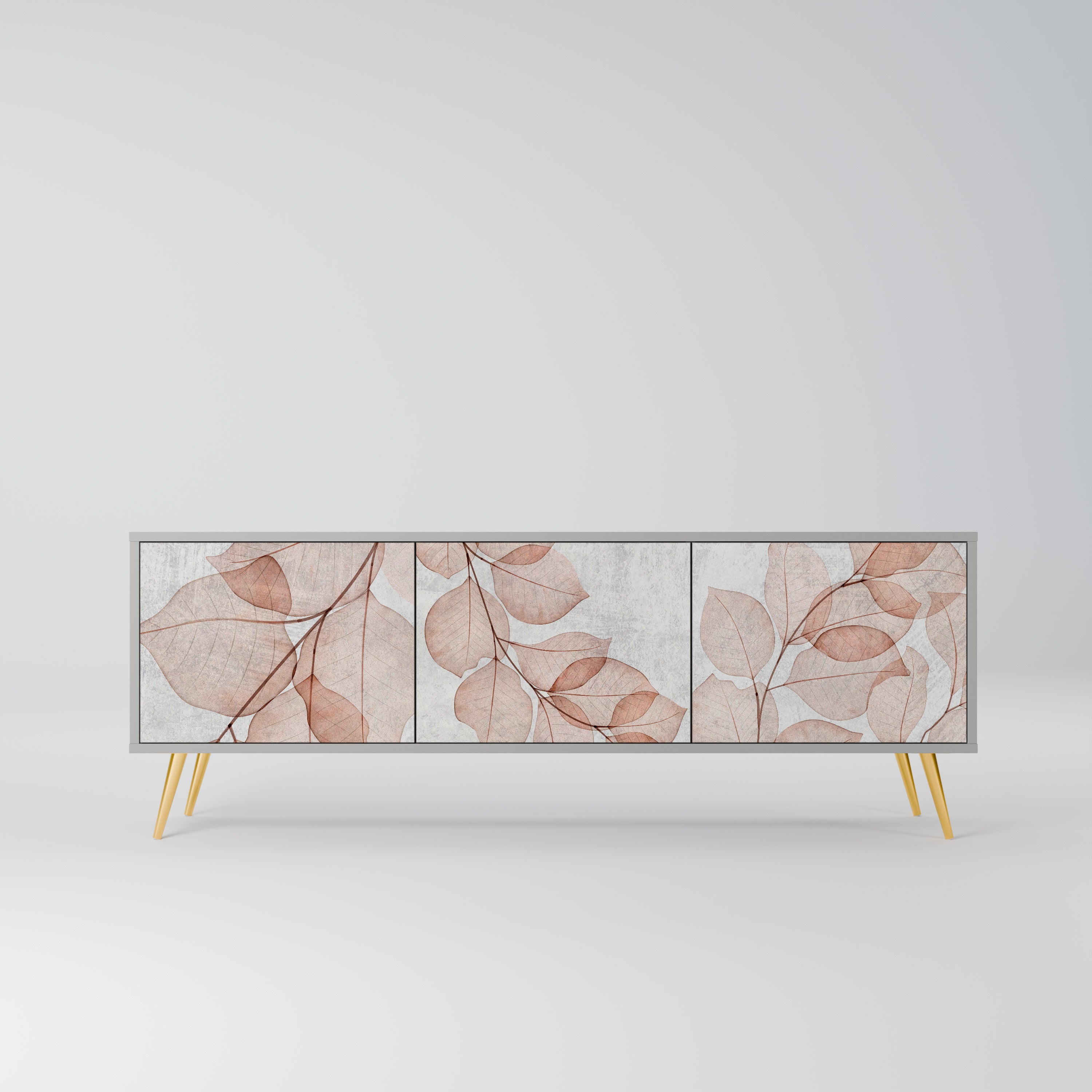Mueble de TV de 3 puertas AUTUMN FRAGILITY en acabado gris