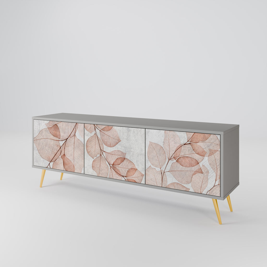 Mueble de TV de 3 puertas AUTUMN FRAGILITY en acabado gris