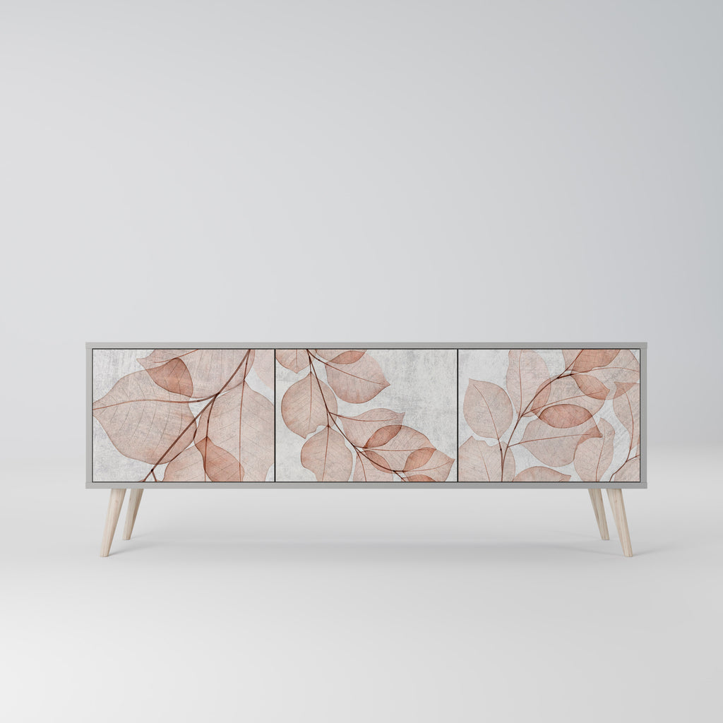 Mueble de TV de 3 puertas AUTUMN FRAGILITY en acabado gris