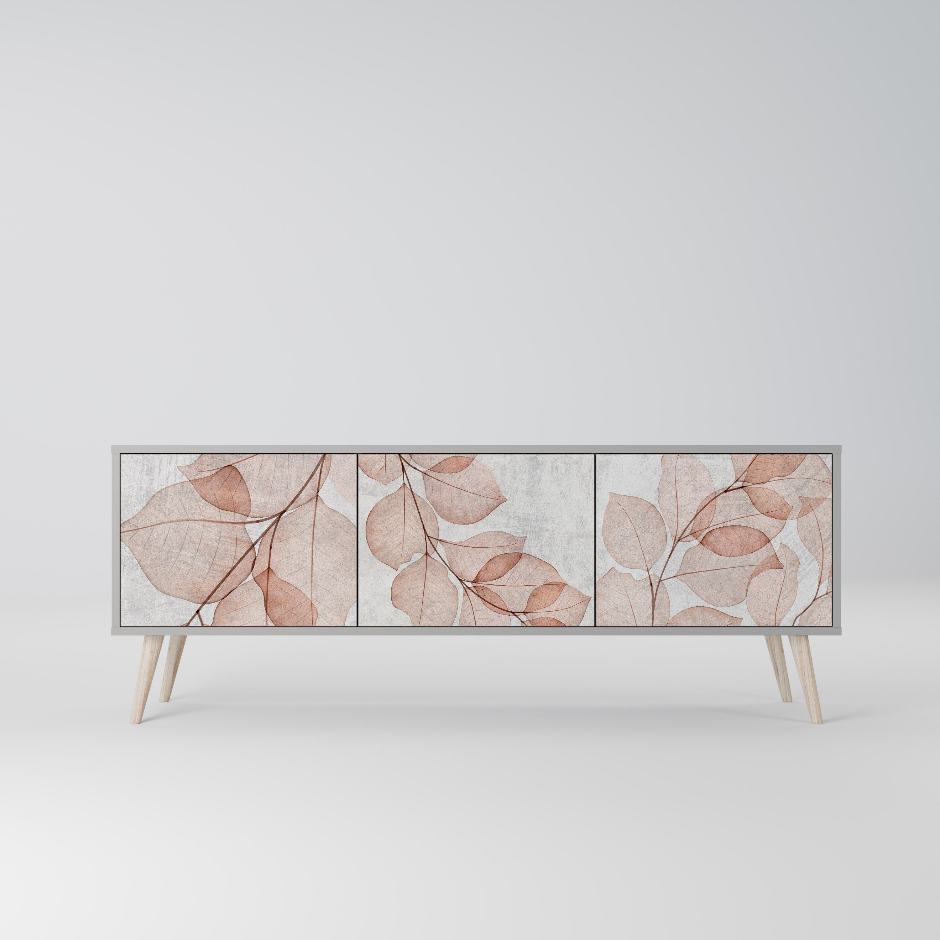 Mueble de TV de 3 puertas AUTUMN FRAGILITY en acabado gris