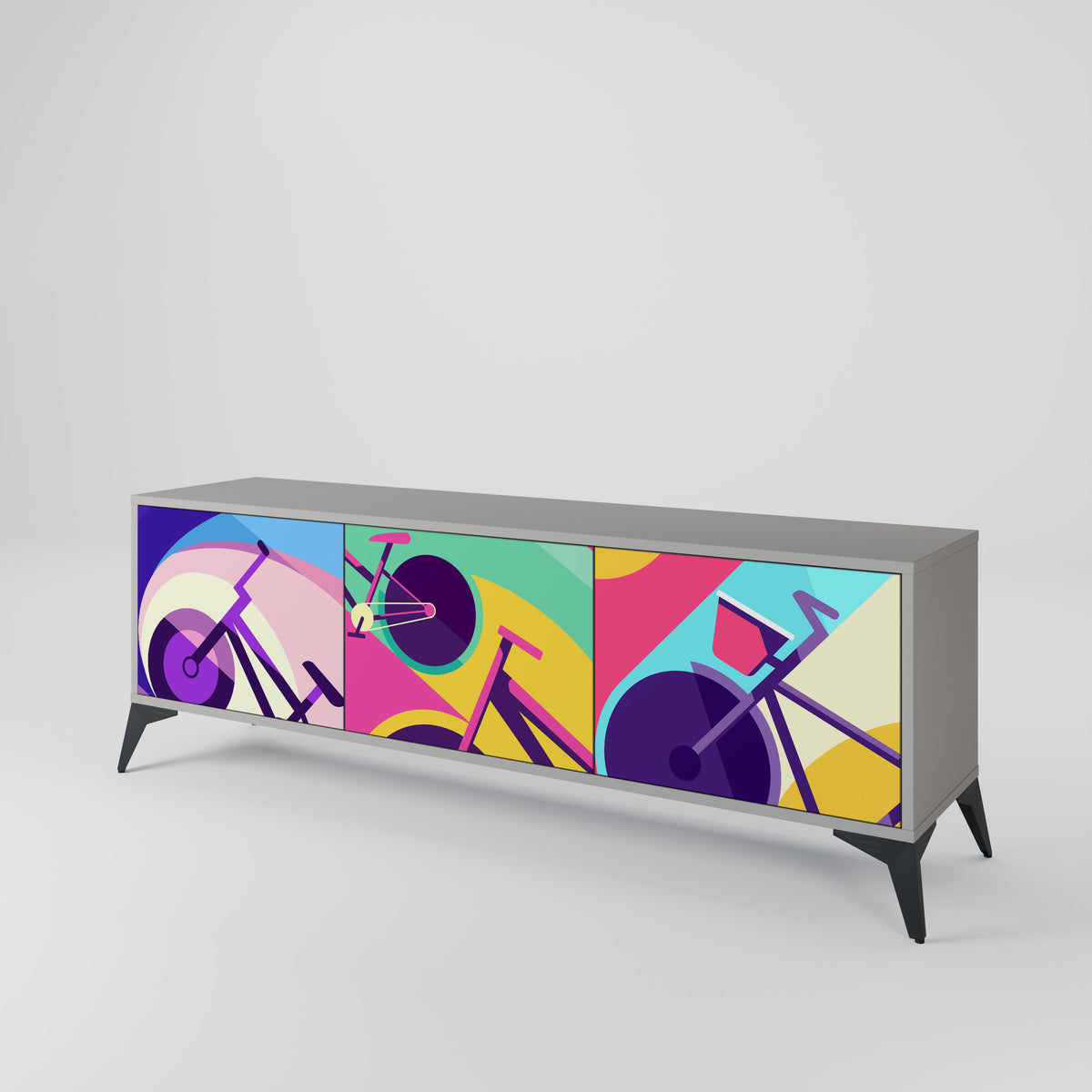 BIKE DREAMS Mueble de TV de 3 Puertas