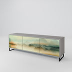 MORNING BY THE LAKE 3-Door TV Stand in Grey Finish