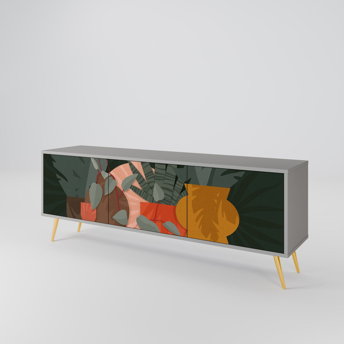 TROPICAL COMPOSITION Mueble de TV de 3 Puertas