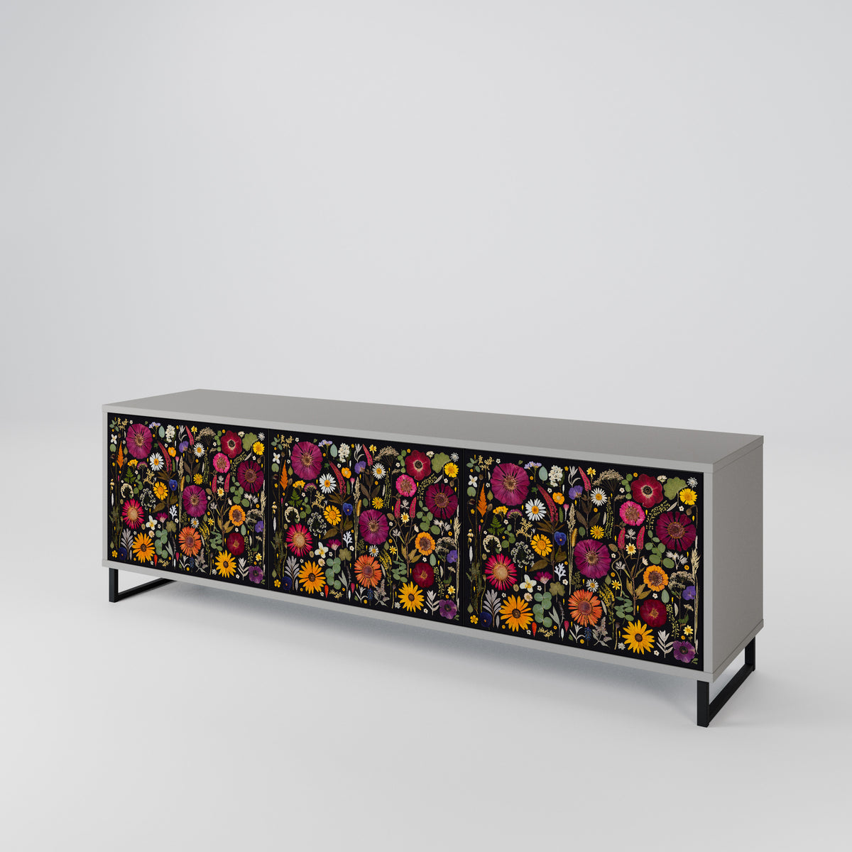 MIDNIGHT GARDEN 3-Door TV Cabinet