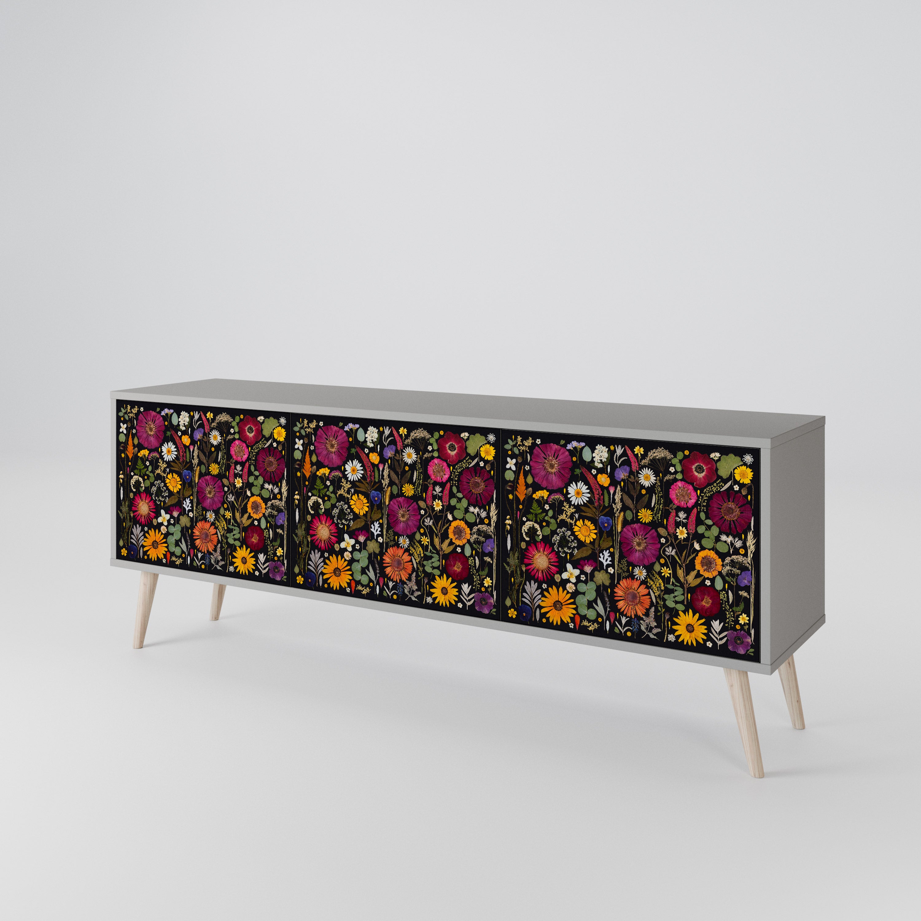 MIDNIGHT GARDEN Mueble de TV de 3 Puertas