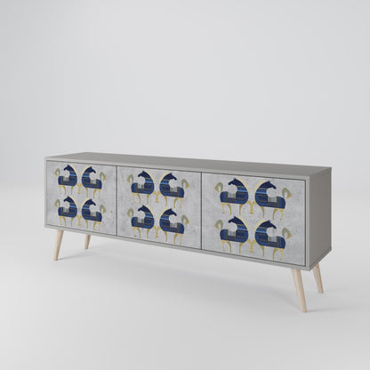 MAJESTIC STEED Mueble de TV de 3 Puertas