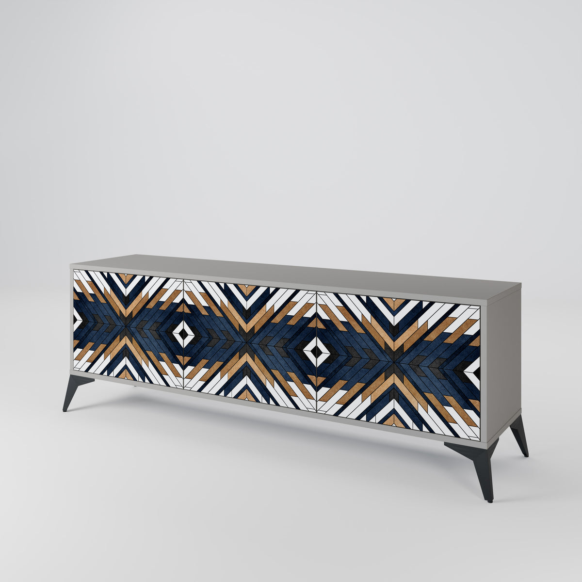 ARTFUL GEOMETRY Mueble de TV de 3 Puertas