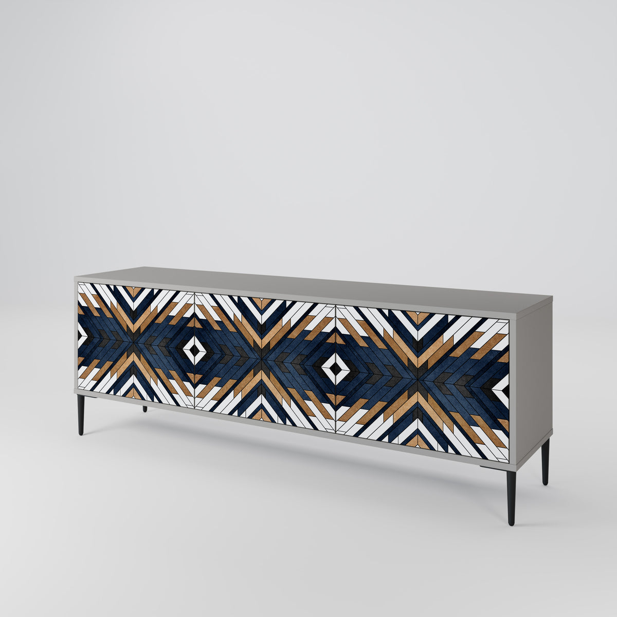 ARTFUL GEOMETRY Mueble de TV de 3 Puertas