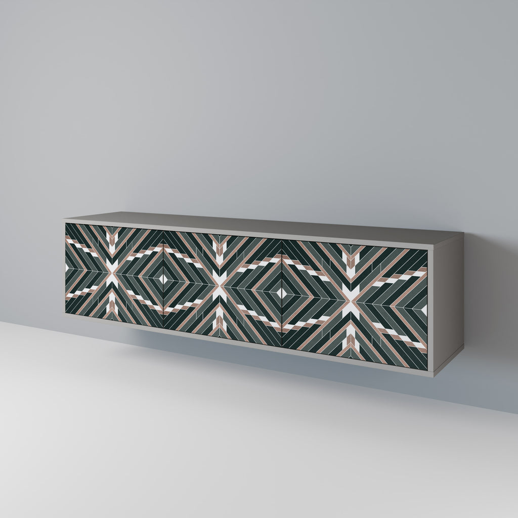 Mueble de TV de 3 puertas DIMENSION DELIGHTS en acabado gris