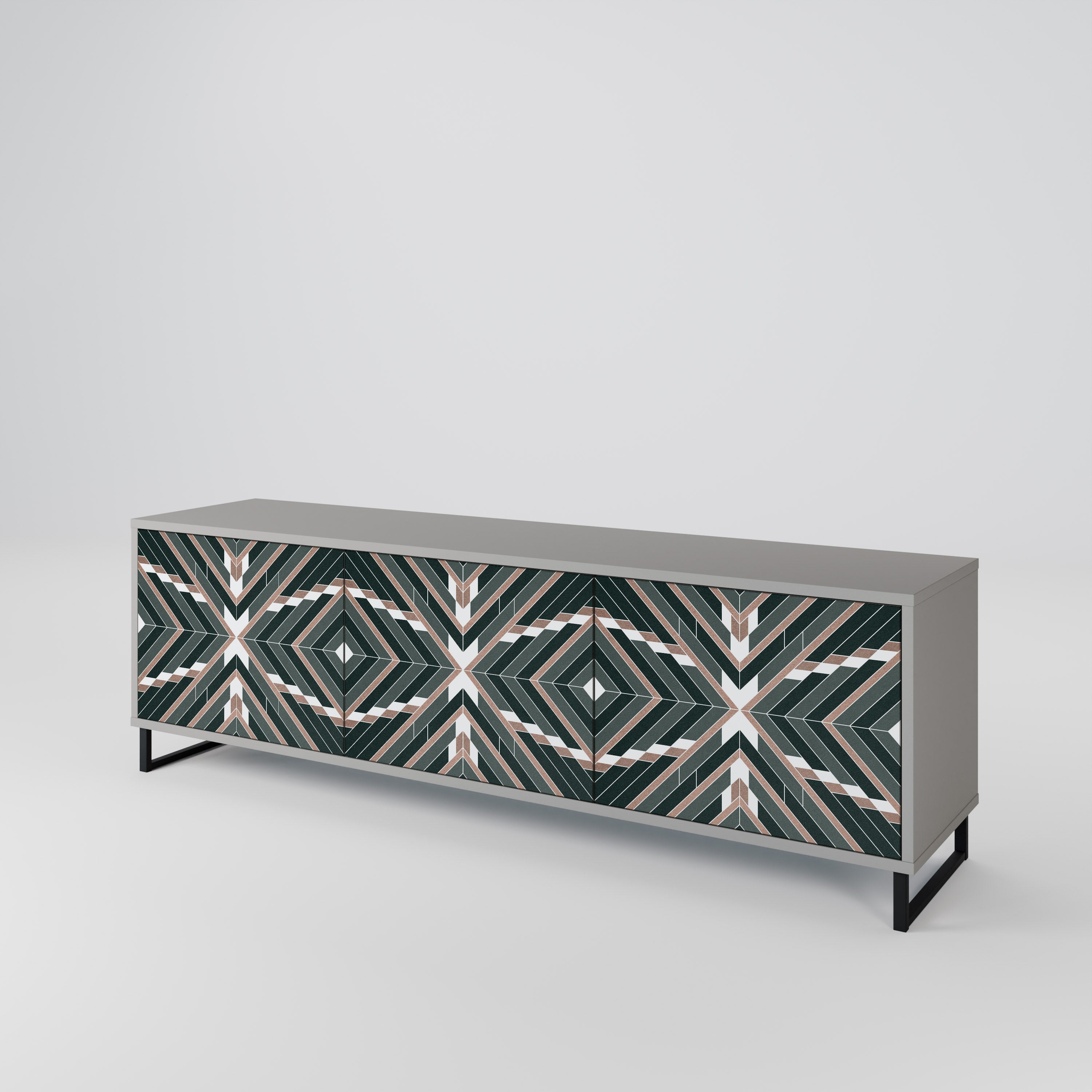 Mueble de TV de 3 puertas DIMENSION DELIGHTS en acabado gris