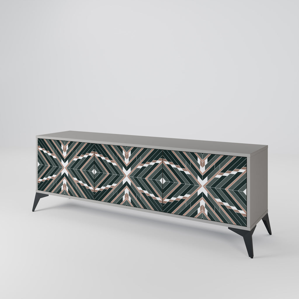 Mueble de TV de 3 puertas DIMENSION DELIGHTS en acabado gris