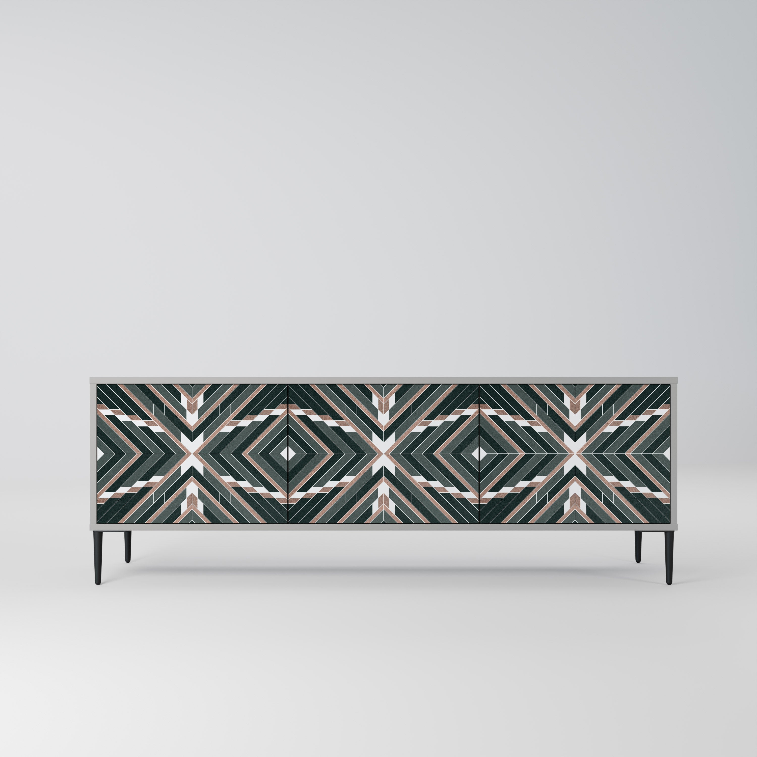 Mueble de TV de 3 puertas DIMENSION DELIGHTS en acabado gris
