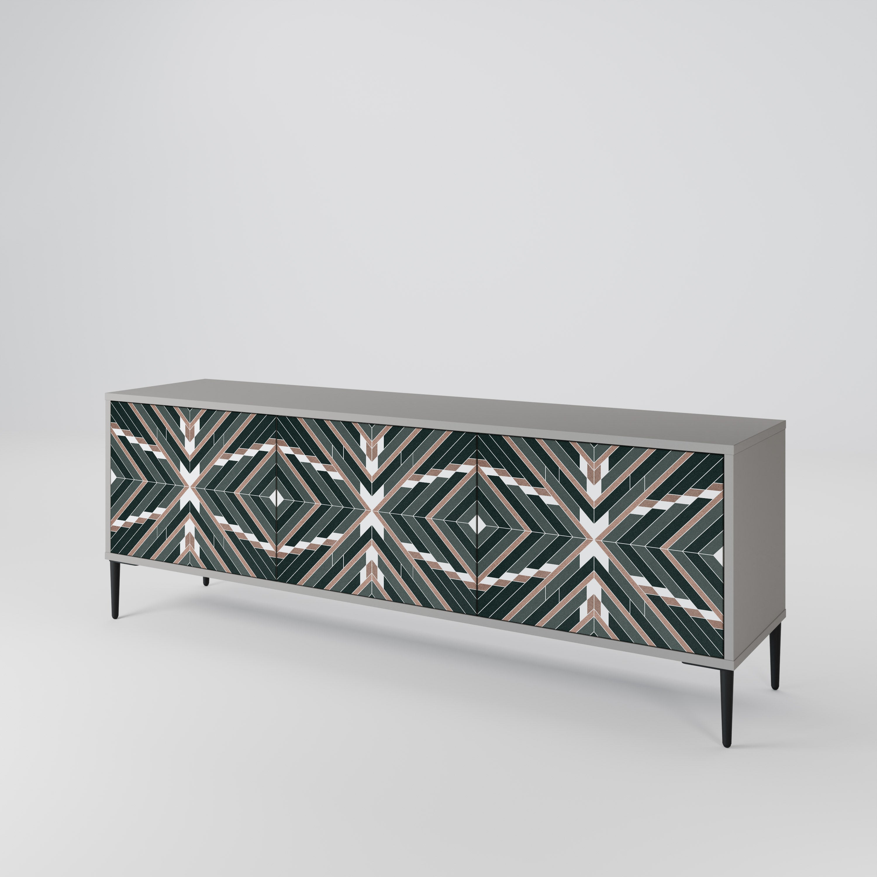 Mueble de TV de 3 puertas DIMENSION DELIGHTS en acabado gris
