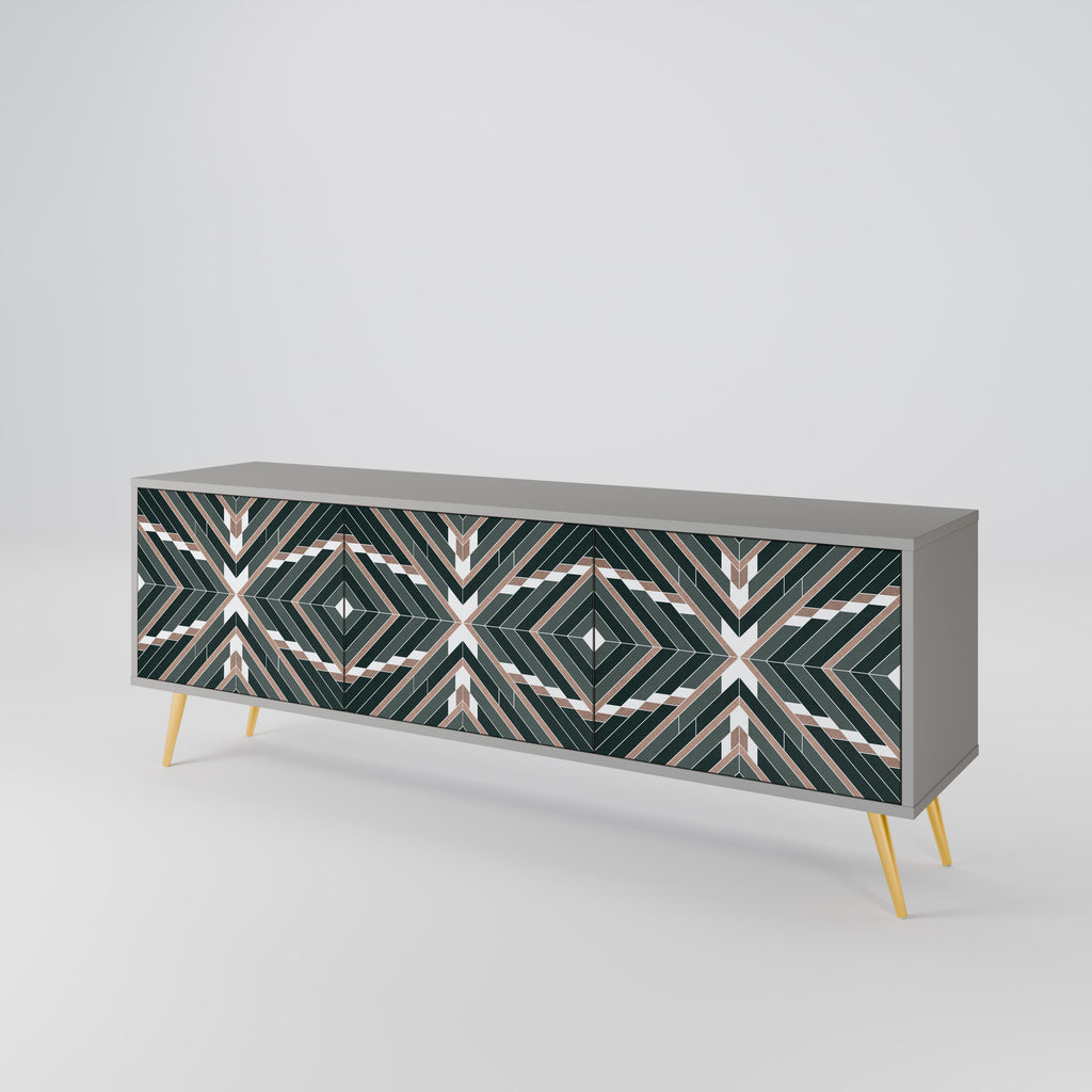 Mueble de TV de 3 puertas DIMENSION DELIGHTS en acabado gris