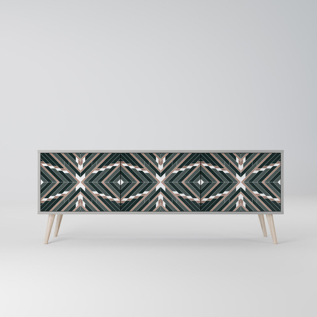 Mueble de TV de 3 puertas DIMENSION DELIGHTS en acabado gris