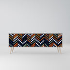 VIBRANT PATCHWORK Mueble de TV de 3 Puertas en Acabado Gris