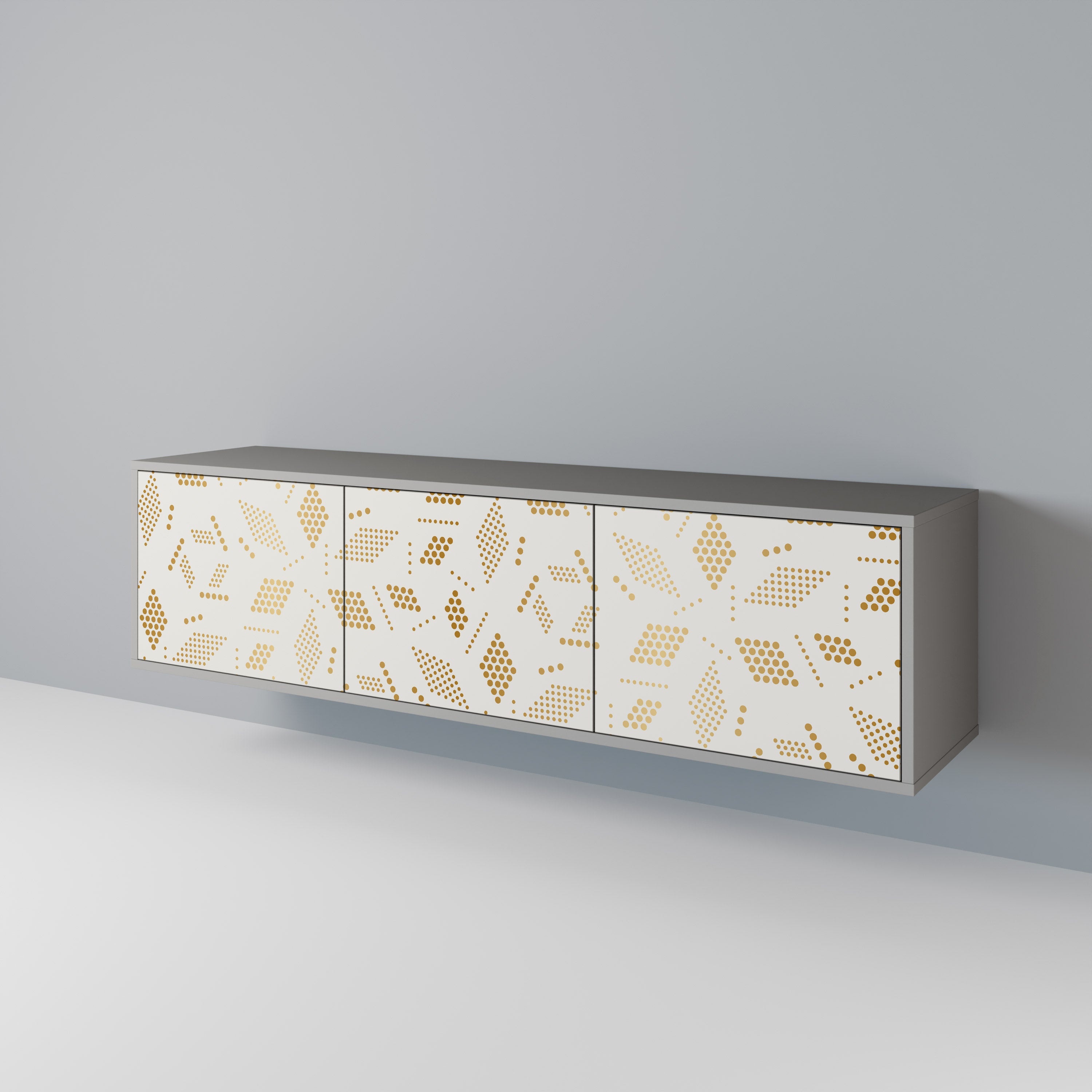 Mueble de TV de 3 puertas SPOTTED DAZE en acabado gris