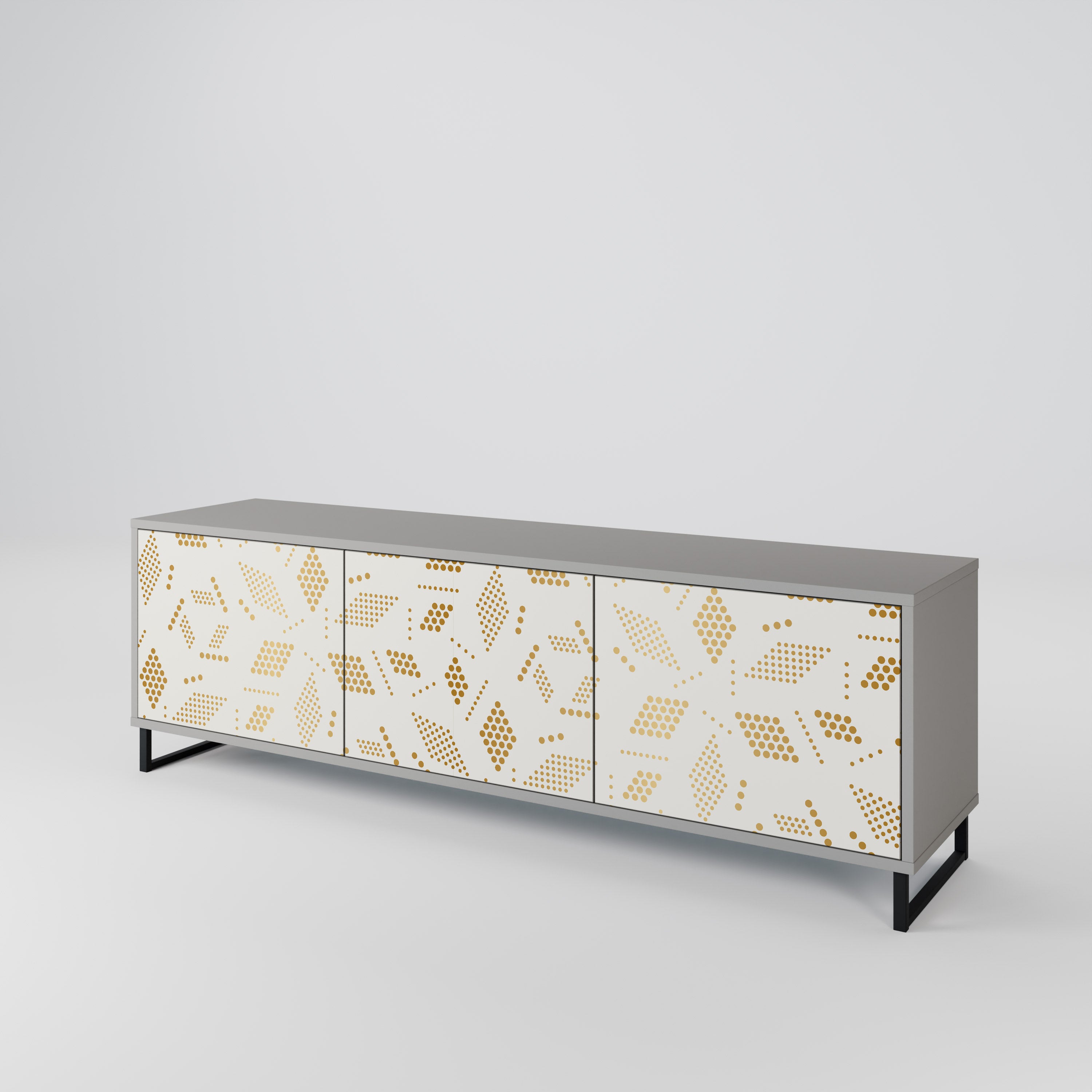 Mueble de TV de 3 puertas SPOTTED DAZE en acabado gris