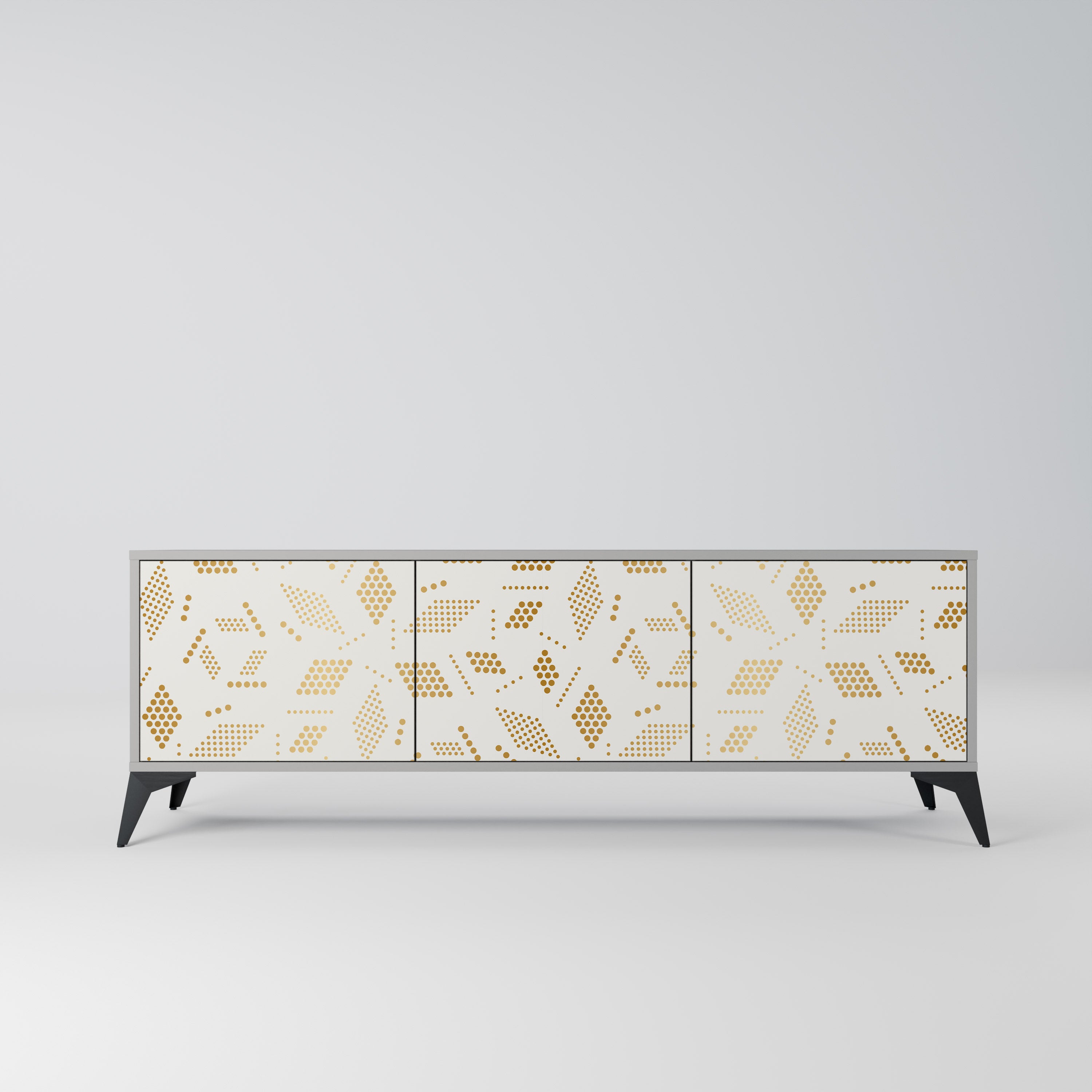 Mueble de TV de 3 puertas SPOTTED DAZE en acabado gris