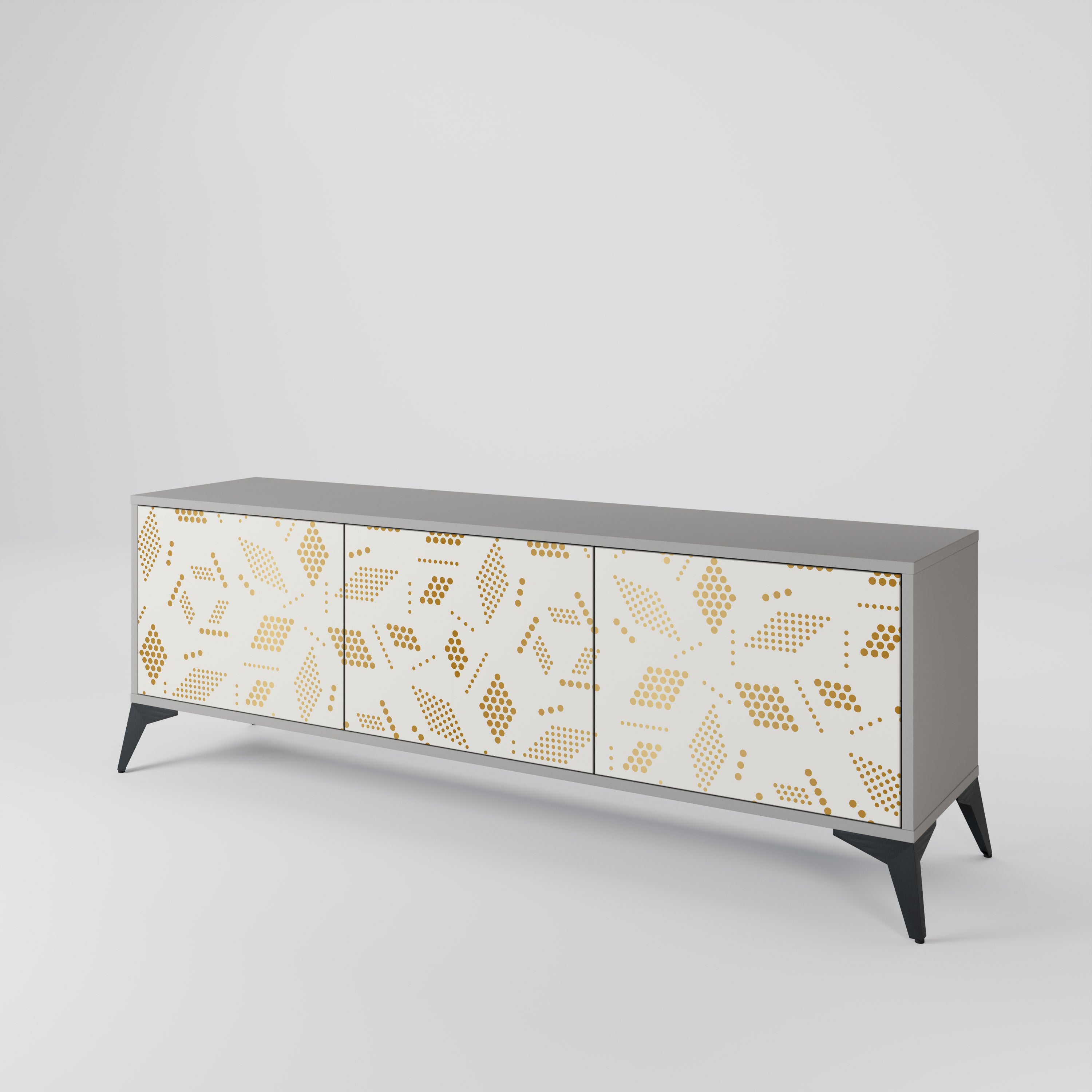 Mueble de TV de 3 puertas SPOTTED DAZE en acabado gris