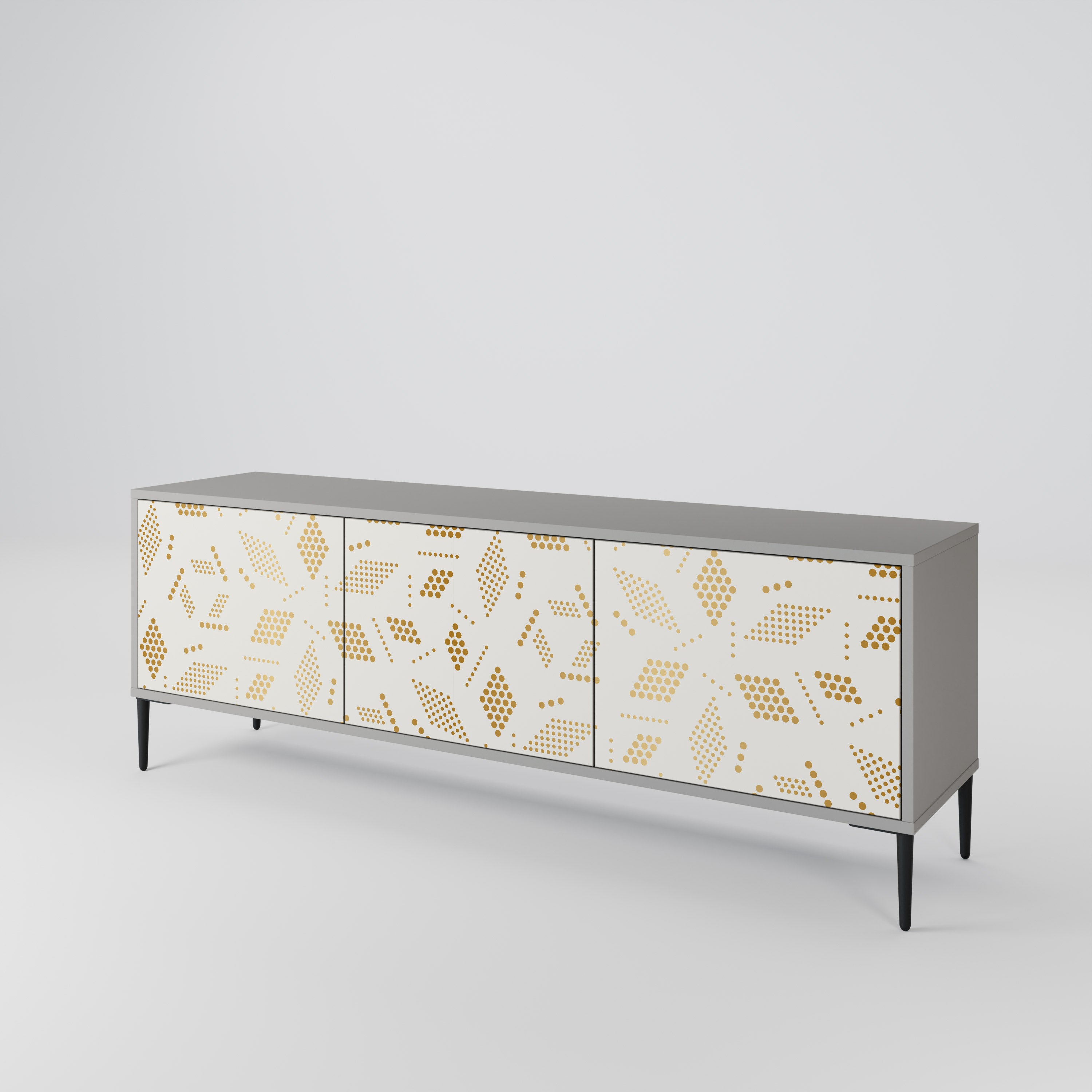 Mueble de TV de 3 puertas SPOTTED DAZE en acabado gris