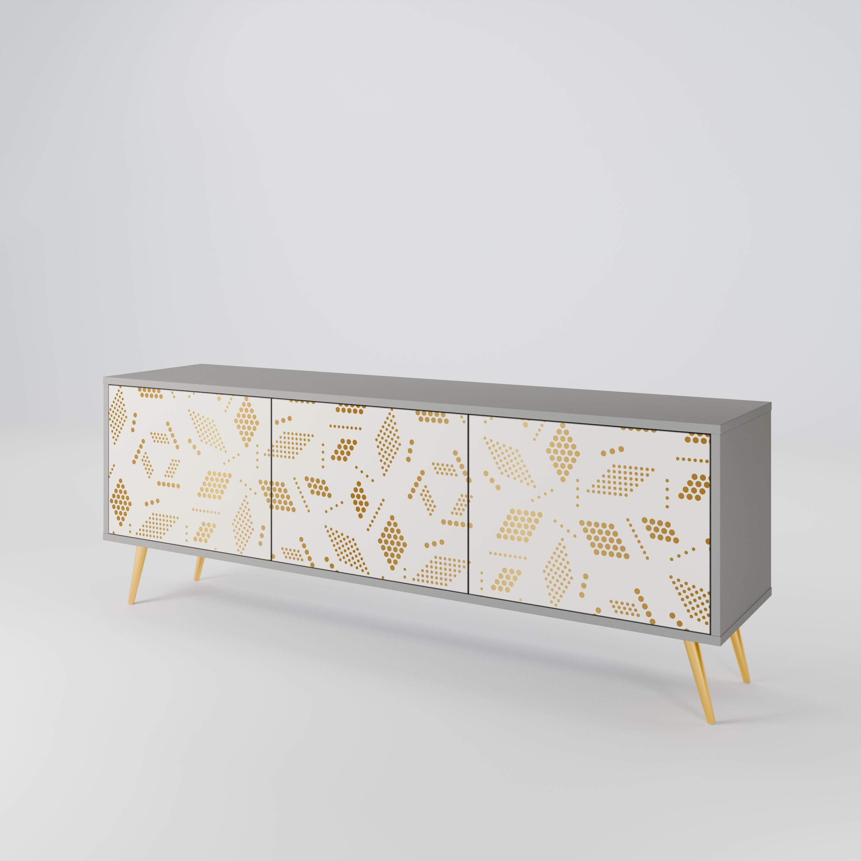 Mueble de TV de 3 puertas SPOTTED DAZE en acabado gris