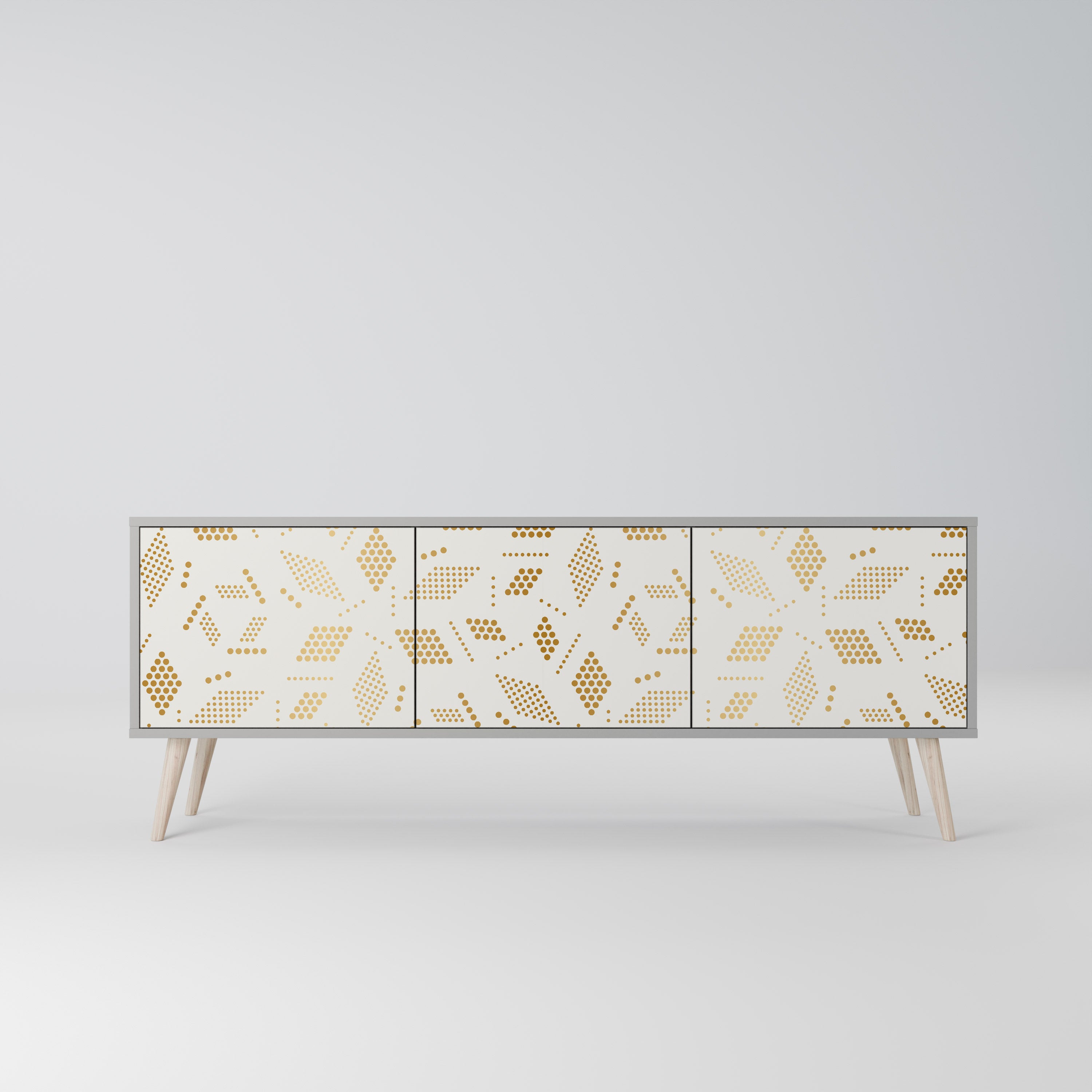 Mueble de TV de 3 puertas SPOTTED DAZE en acabado gris