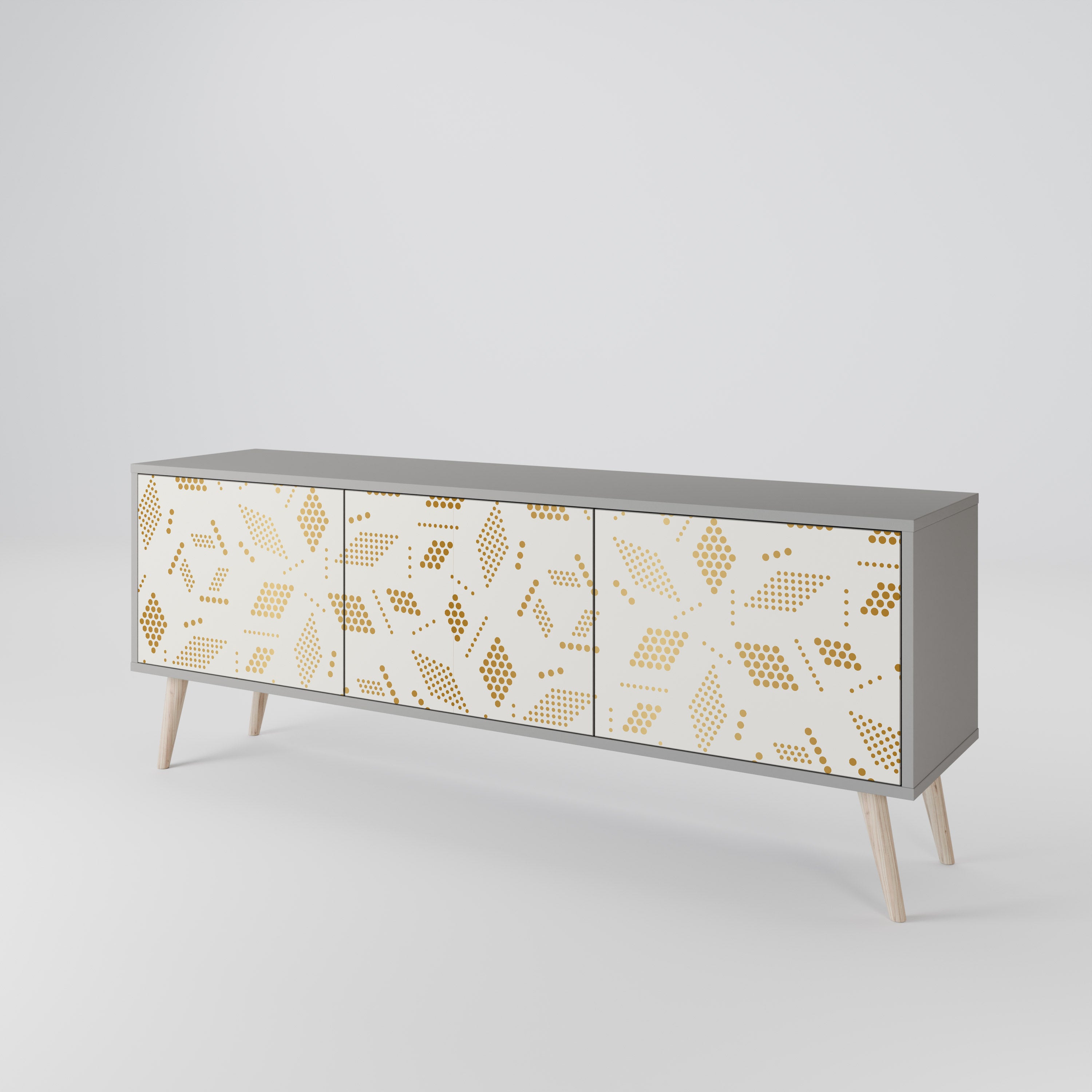 Mueble de TV de 3 puertas SPOTTED DAZE en acabado gris