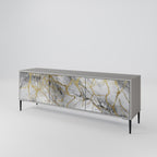 TIMELESS GLIDE Mueble de TV de 3 Puertas en Acabado Gris