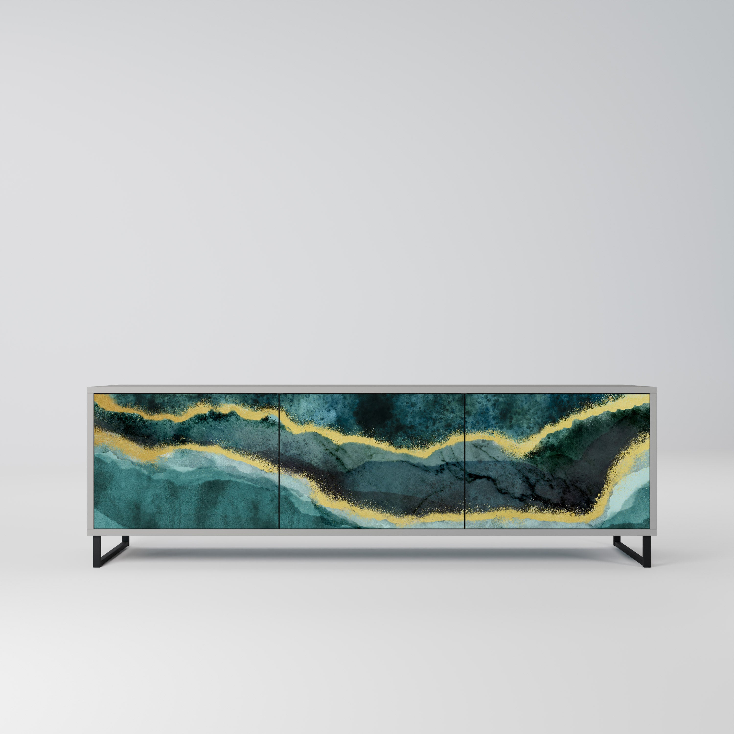 Mueble de TV de 3 puertas GOLDRUSH ODYSSEY en acabado gris