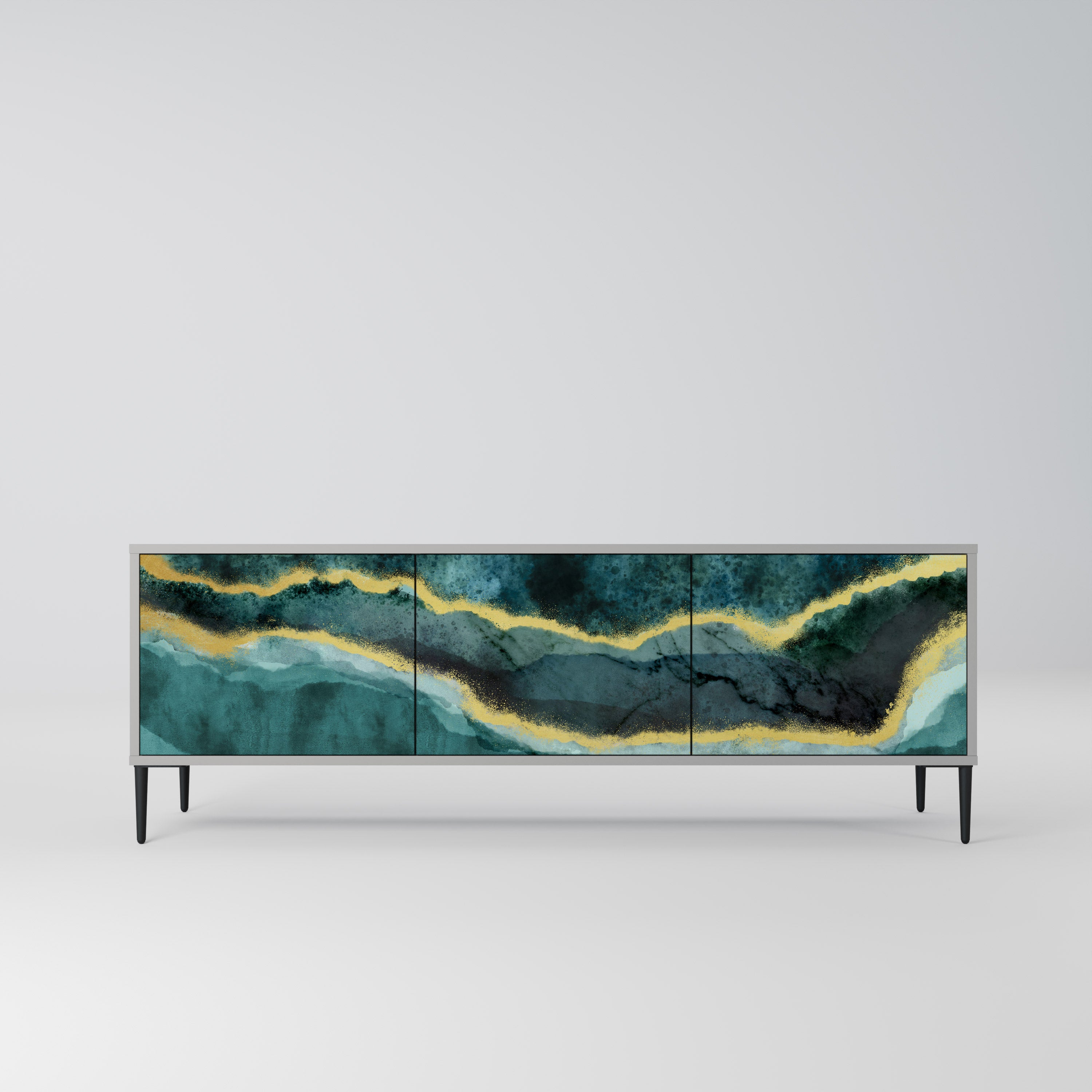 Mueble de TV de 3 puertas GOLDRUSH ODYSSEY en acabado gris