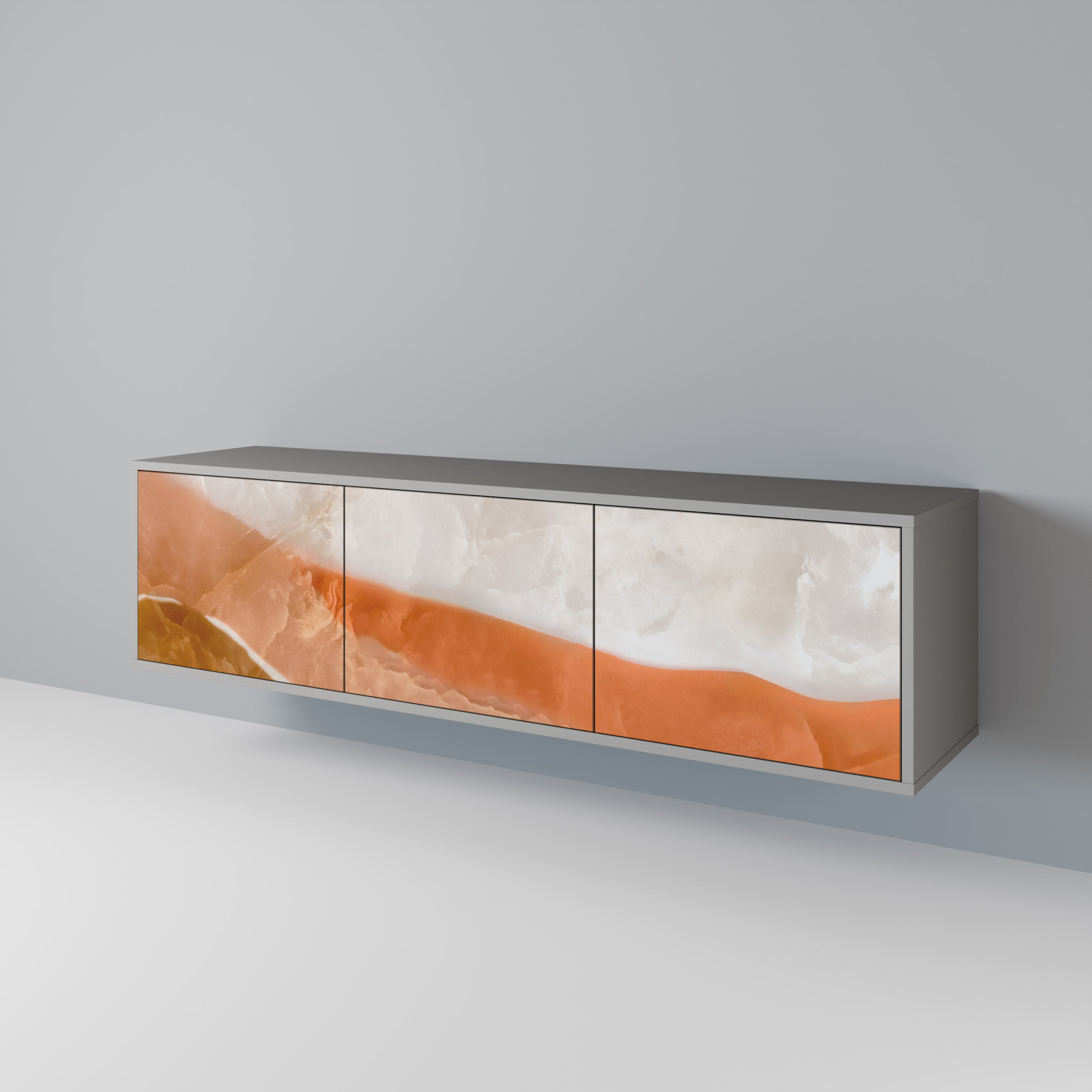Mueble de TV de 3 puertas Sandhills Splendour en acabado gris