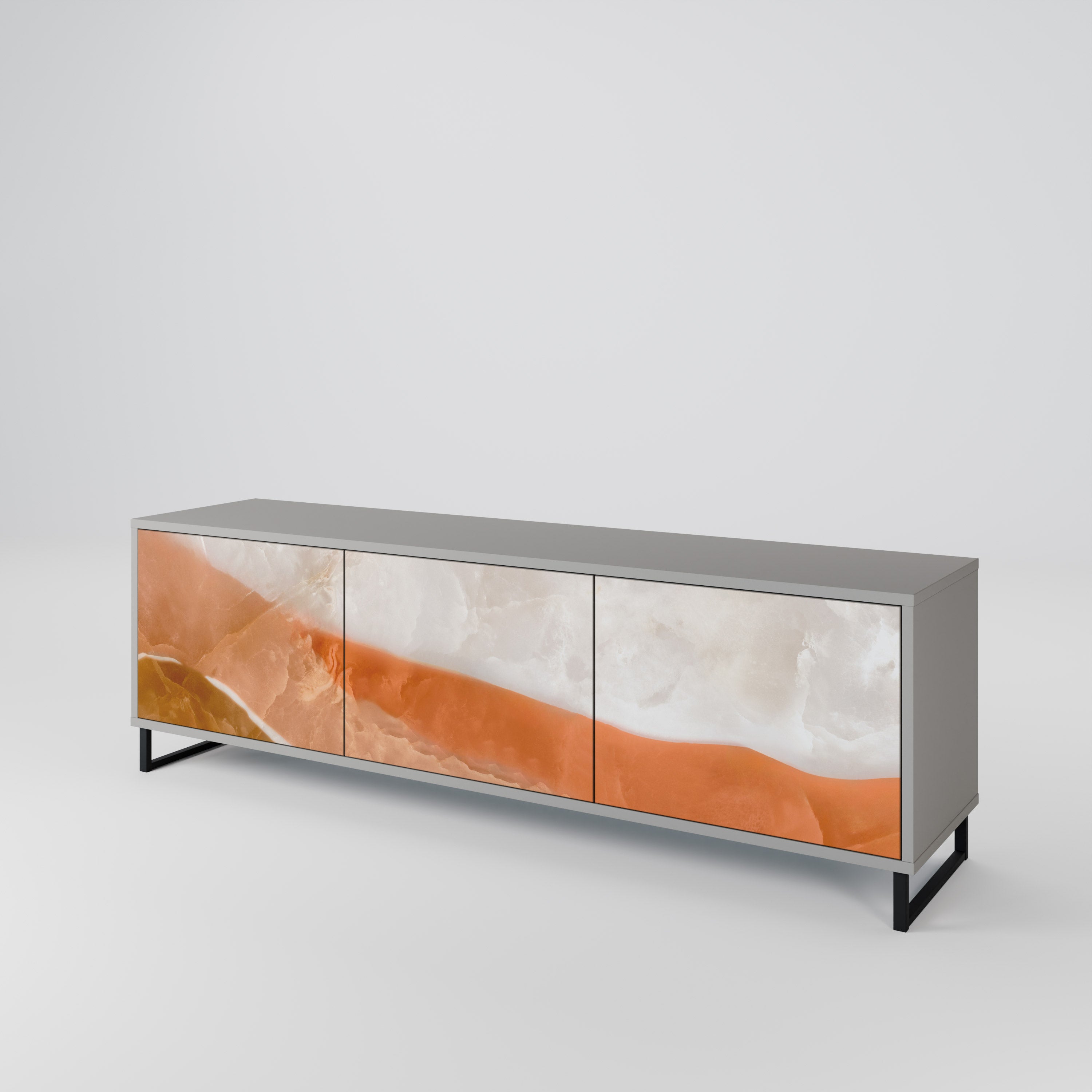 Mueble de TV de 3 puertas Sandhills Splendour en acabado gris