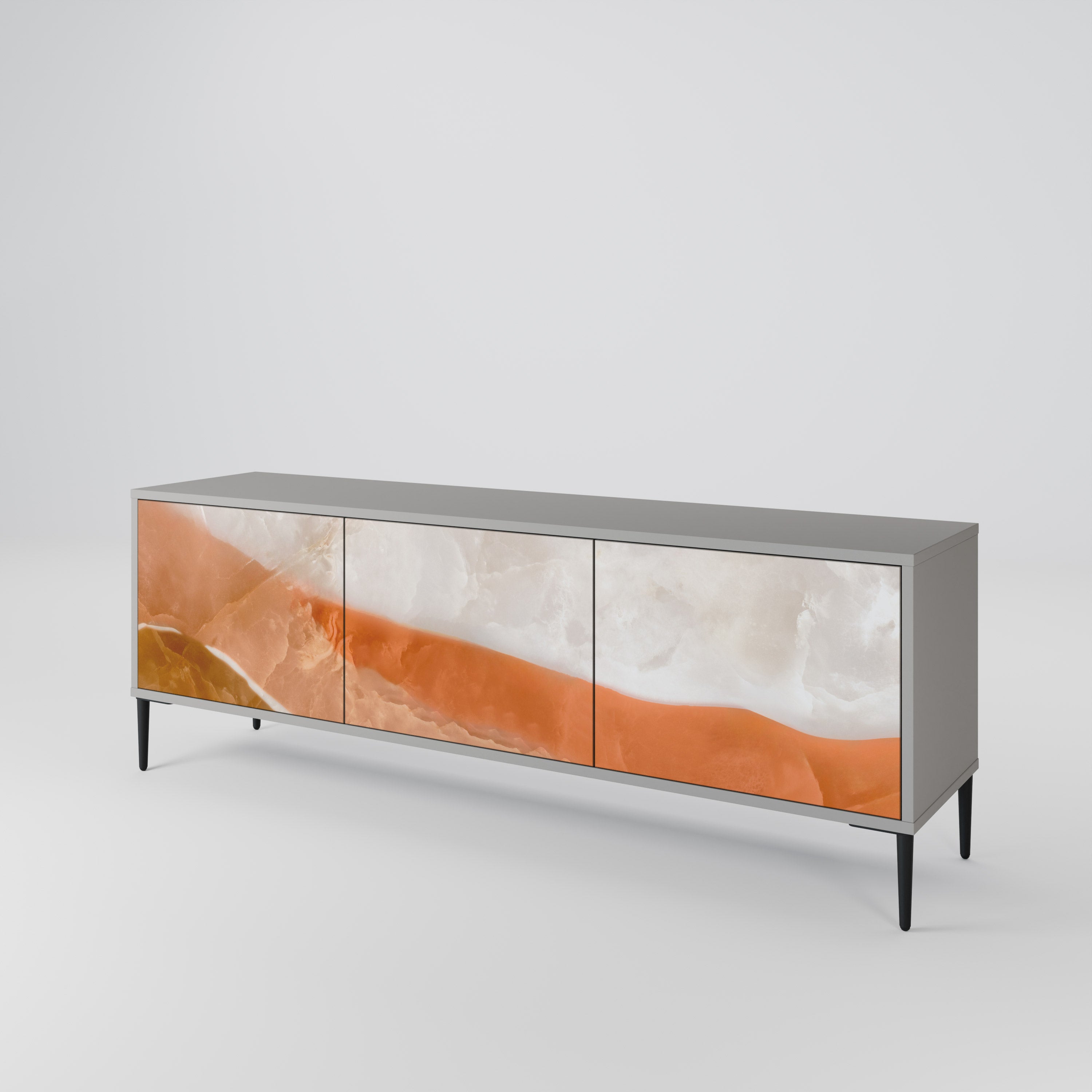 Mueble de TV de 3 puertas Sandhills Splendour en acabado gris