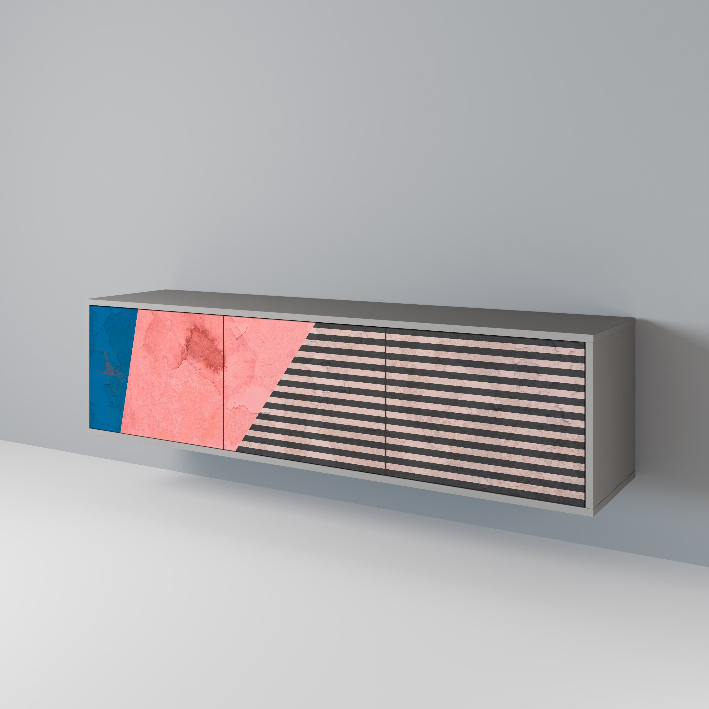 GLAMOROUS STRIPE Mueble de TV de 3 Puertas
