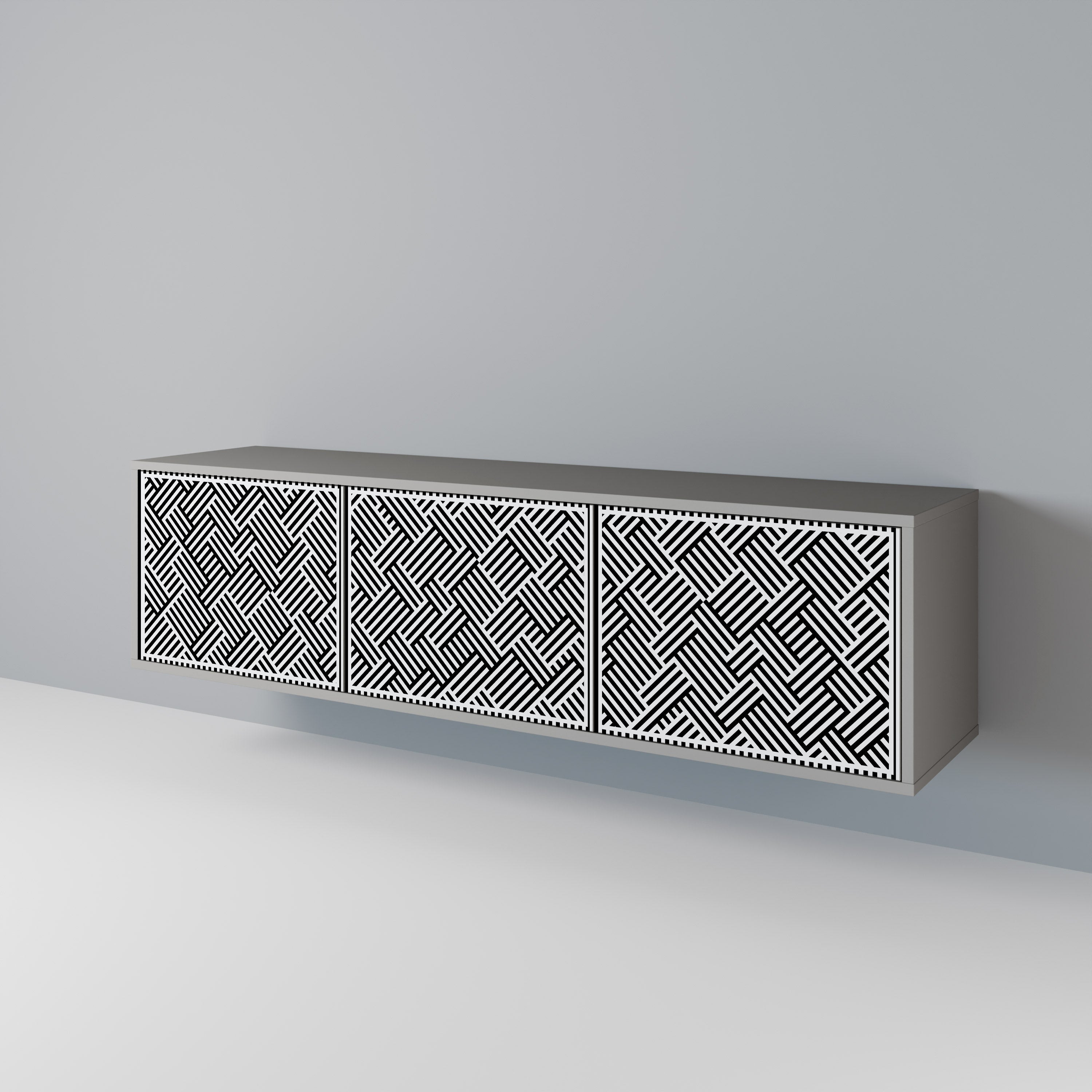 Mueble de TV de 3 puertas TEMPORARY SEQUENCE en acabado gris